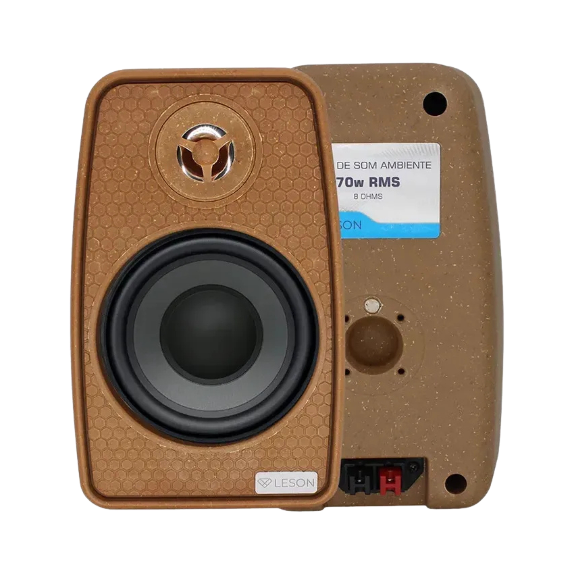 Par de Caixas de Som Ambiente 4 Polegadas 70W 8Ohms cor Terracota Leson - 2LS70CX01