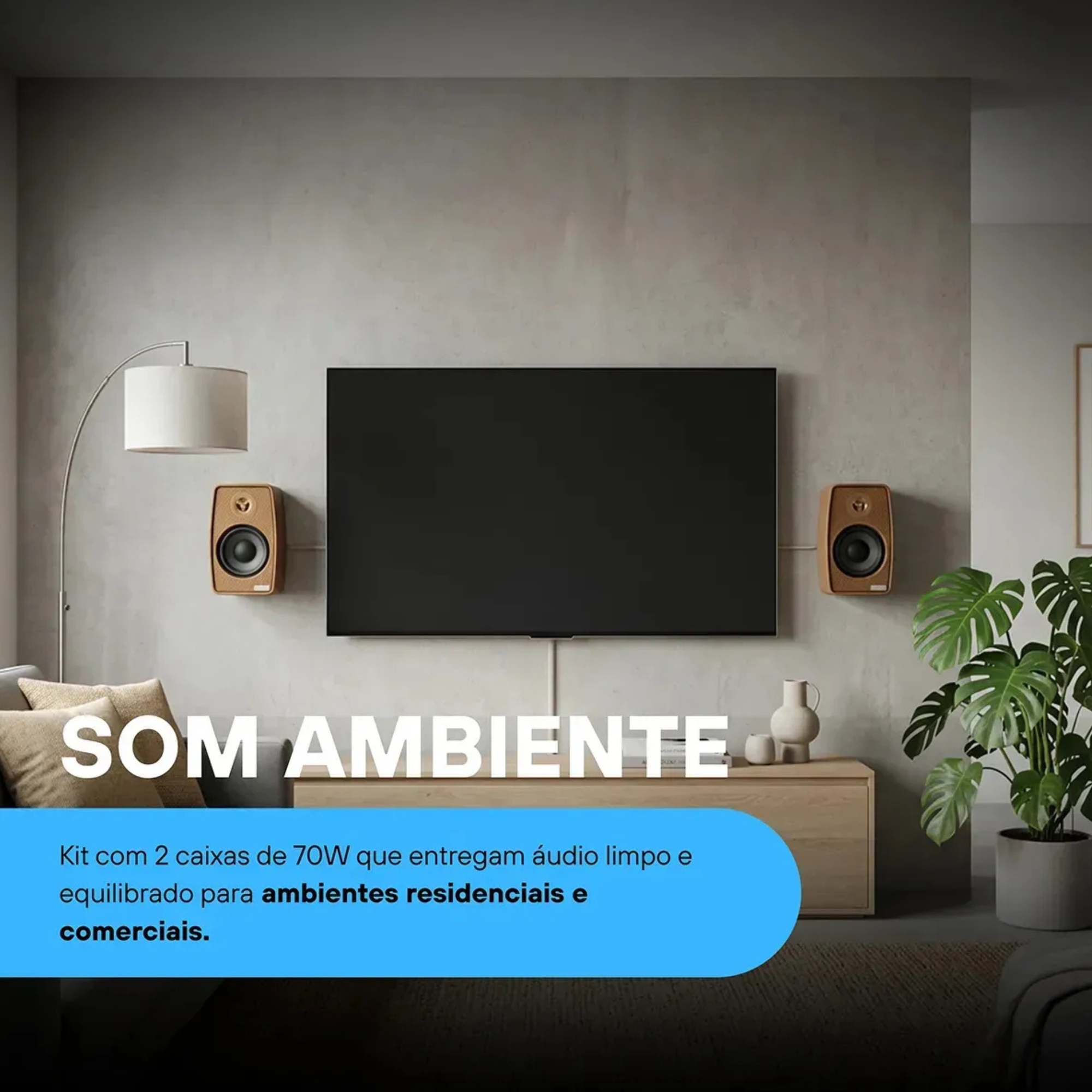 Par de Caixas de Som Ambiente 4 Polegadas 70W 8Ohms cor Terracota Leson - 2LS70CX01