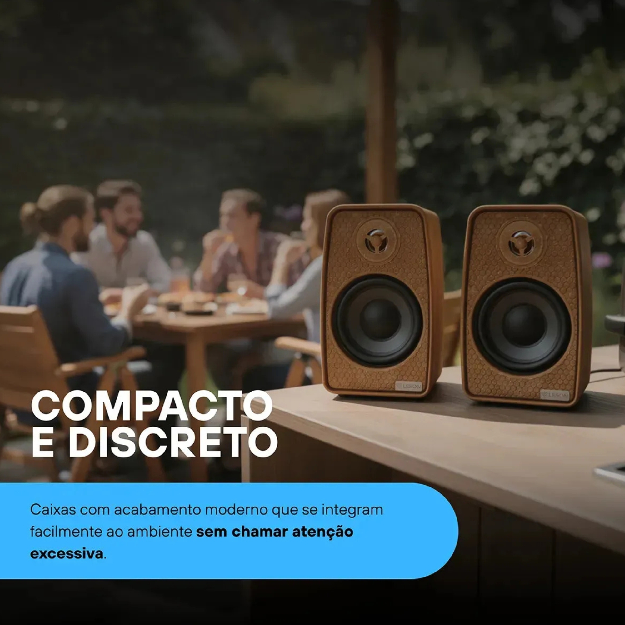 Par de Caixas de Som Ambiente 4 Polegadas 70W 8Ohms cor Terracota Leson - 2LS70CX01
