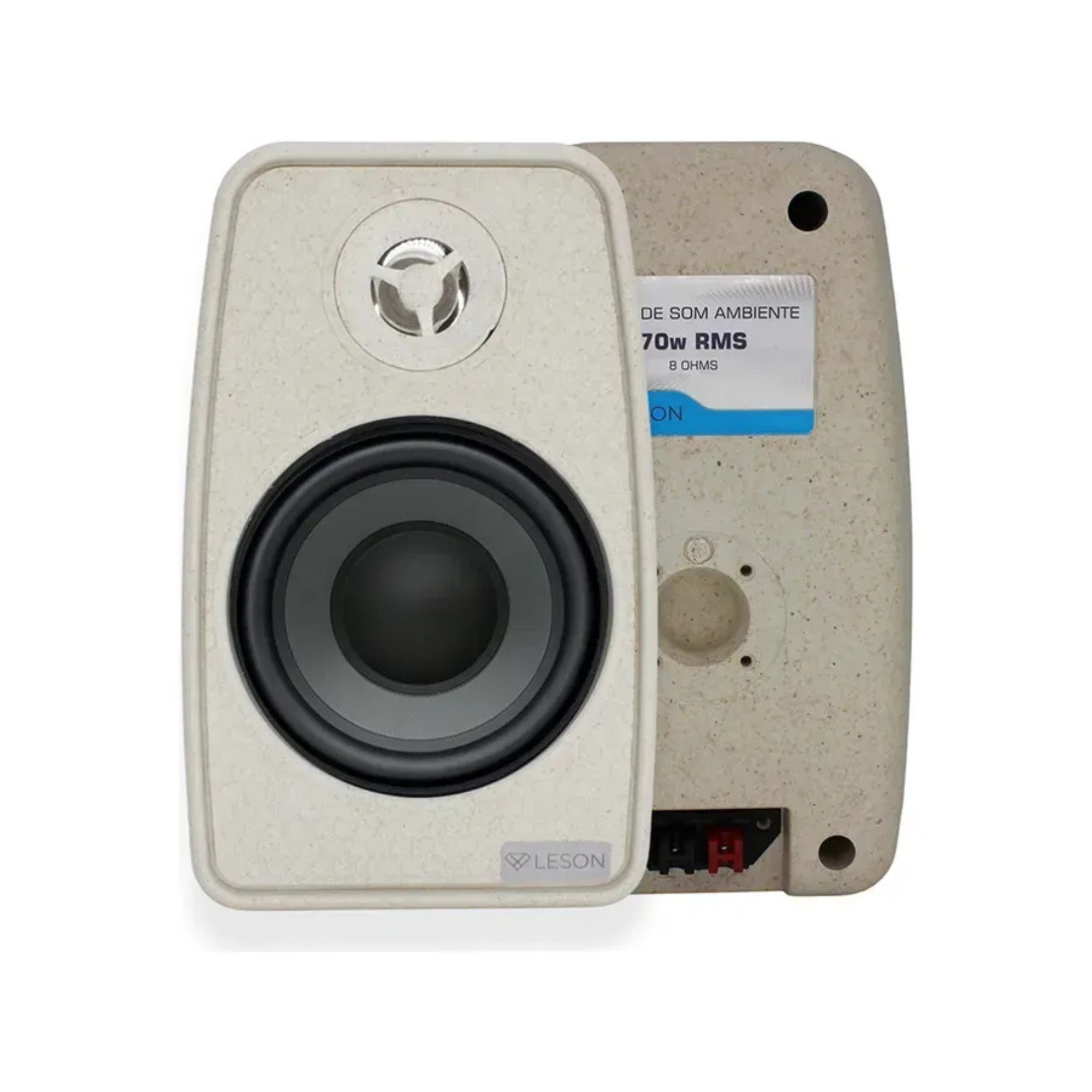 Par de Caixas de Som Ambiente 4 Polegadas 8Ohms 70W cor Marfim Leson - 2LS70CX02