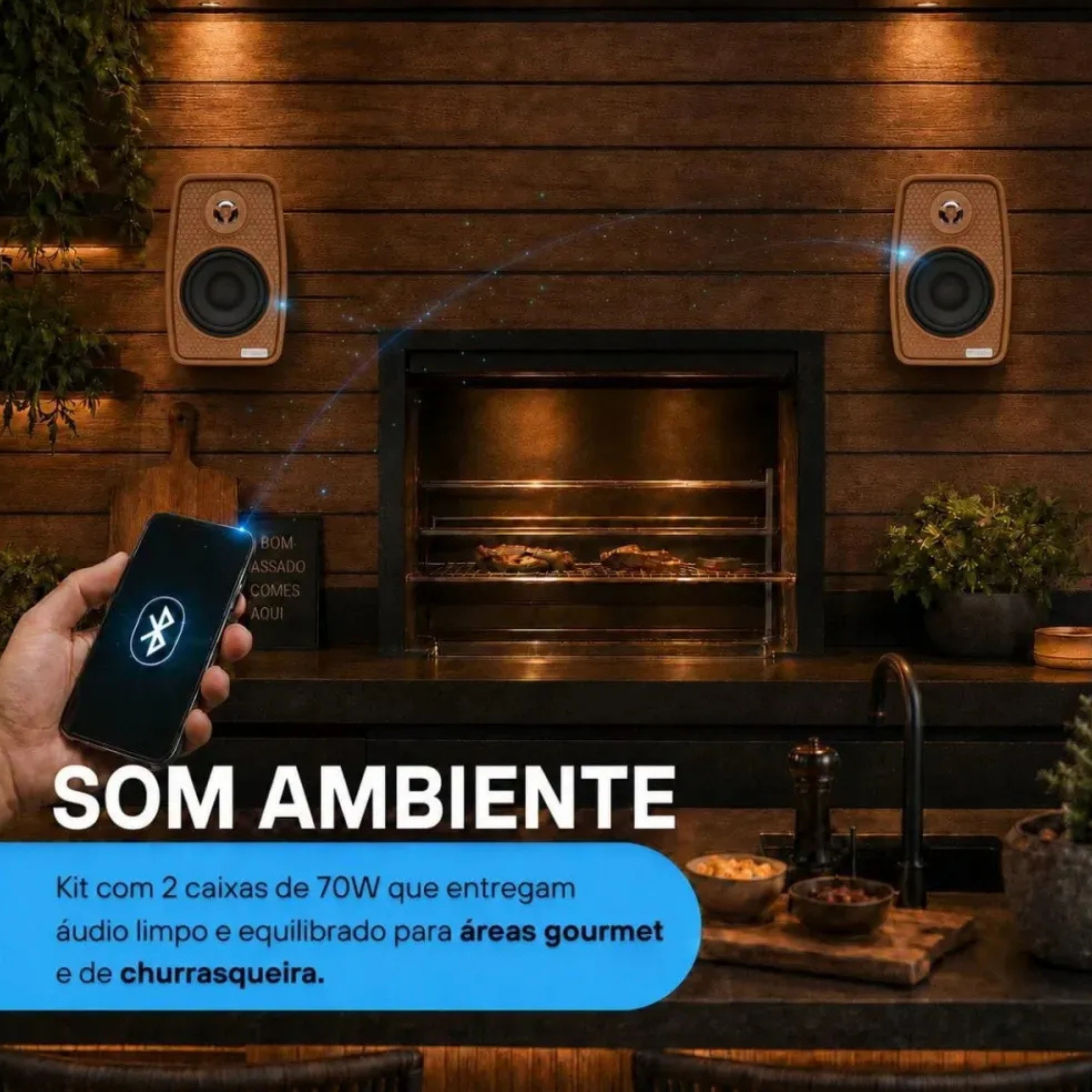 Par de Caixas de Som Ambiente 4 Polegadas 70W 8Ohms cor Terracota Leson - 2LS70CX05