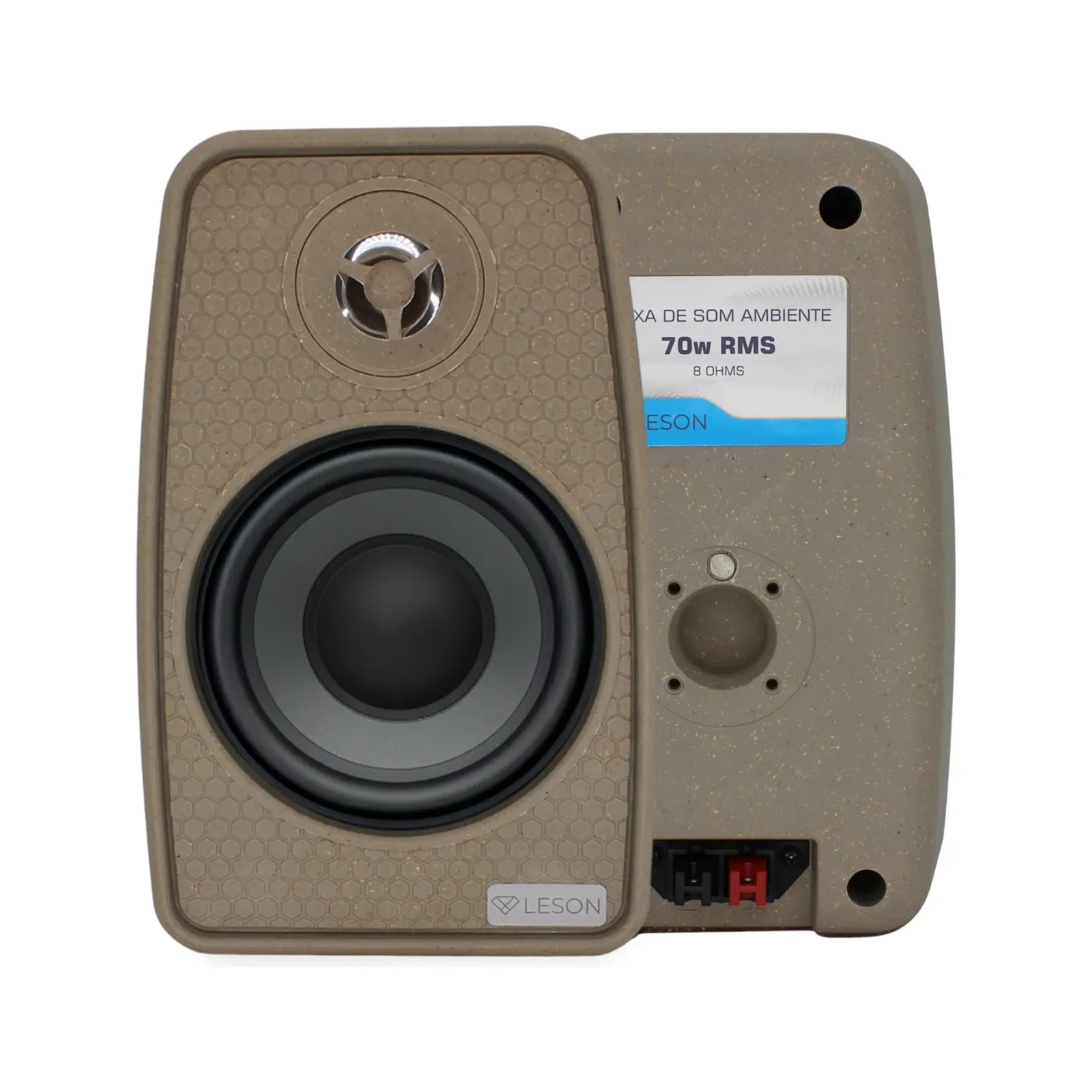 Par de Caixas de Som Ambiente 4 Polegadas 70W 8Ohms cor Cinza Petra Leson - 2LS70CX08
