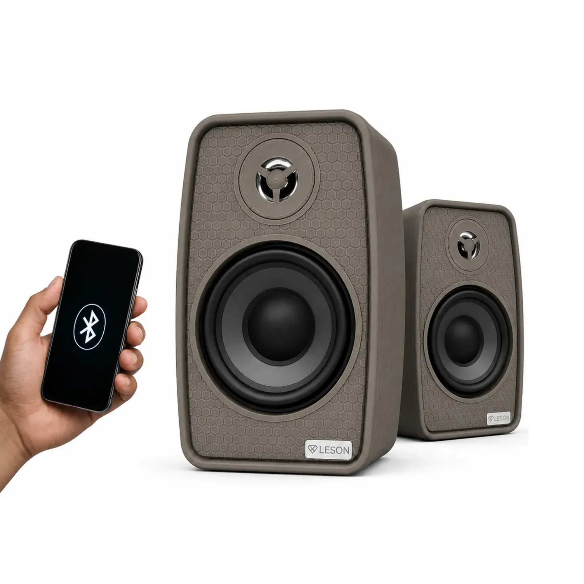 Par de Caixas de Som Ambiente 4 Polegadas 70W 8Ohms cor Cinza Petra Leson - 2LS70CX08