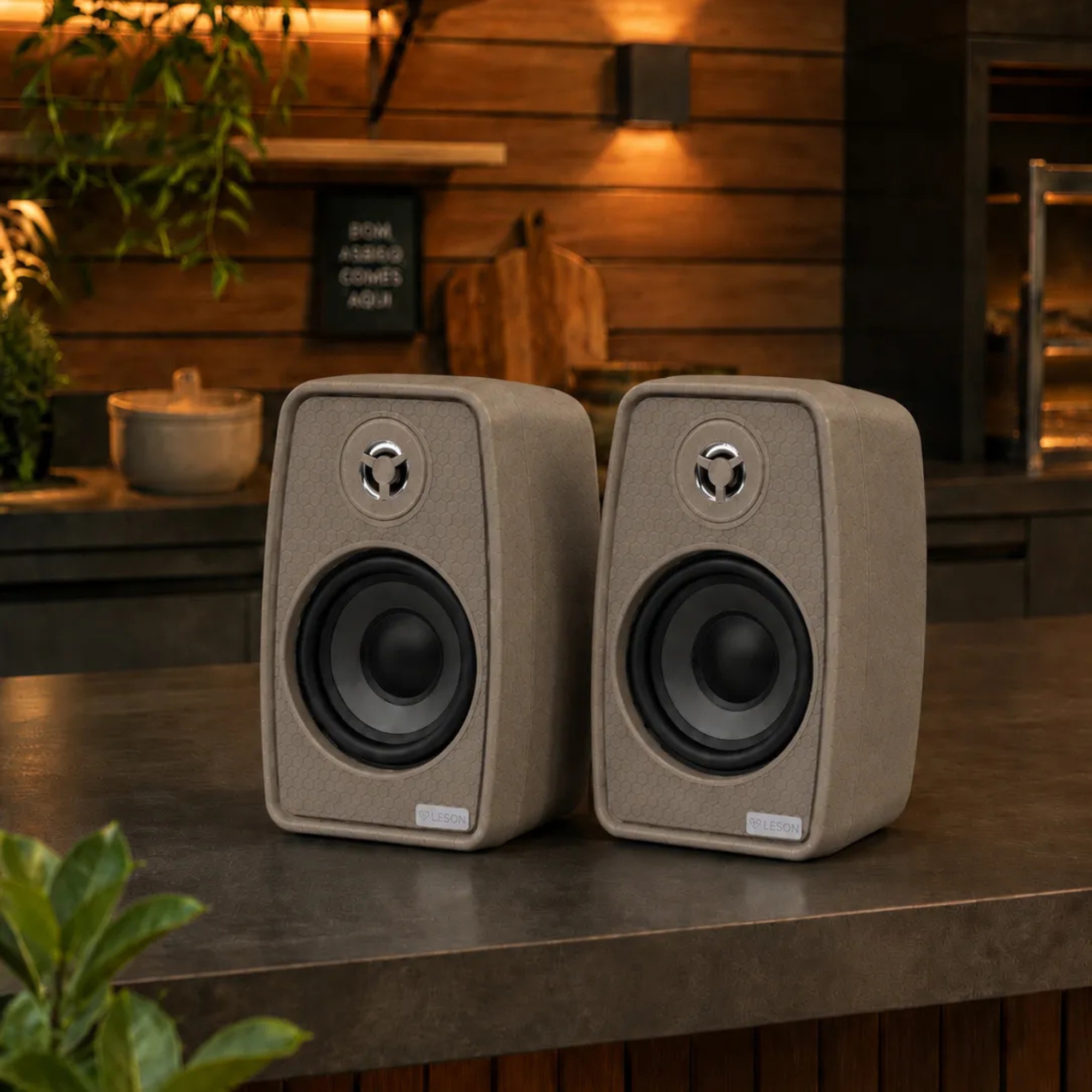Par de Caixas de Som Ambiente 4 Polegadas 70W 8Ohms cor Cinza Petra Leson - 2LS70CX08