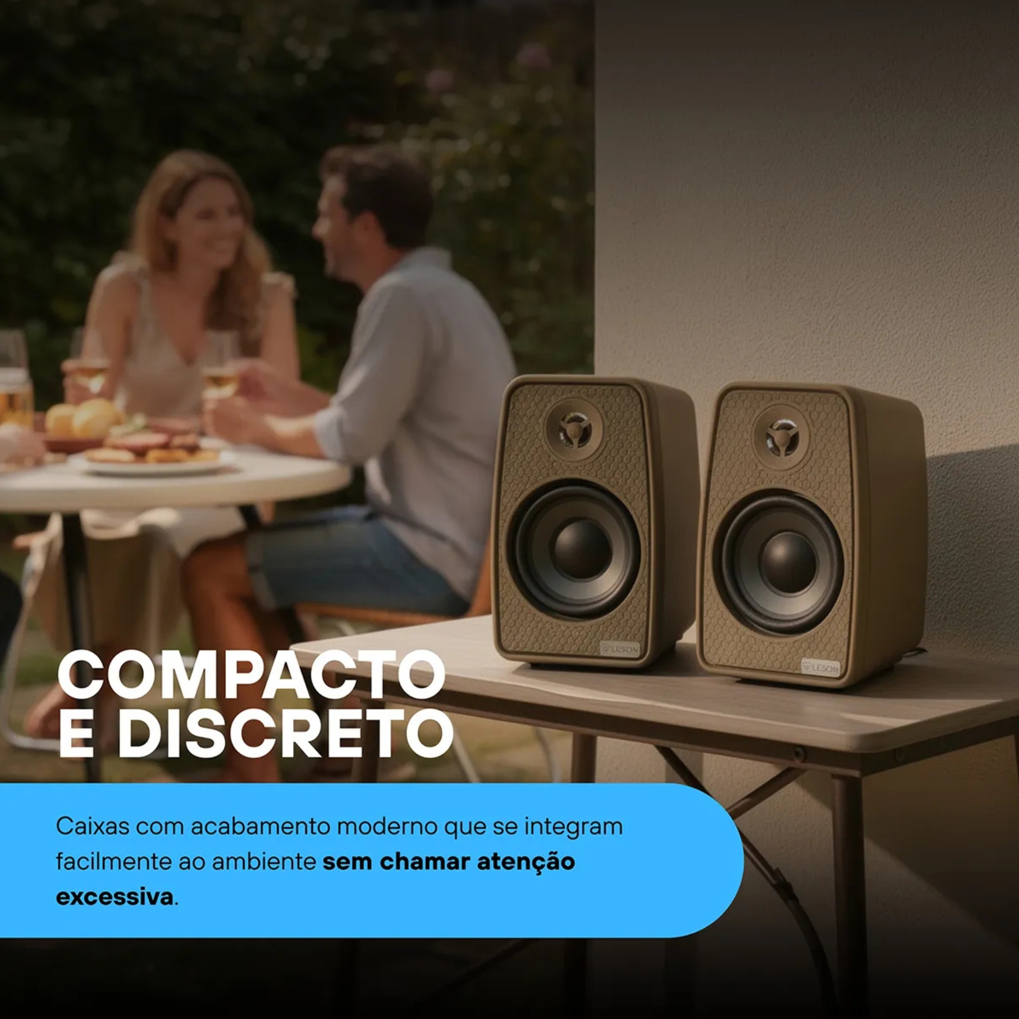 Par de Caixas de Som Ambiente 4 Polegadas 70W 8Ohms cor Cinza Petra Leson - 2LS70CX08