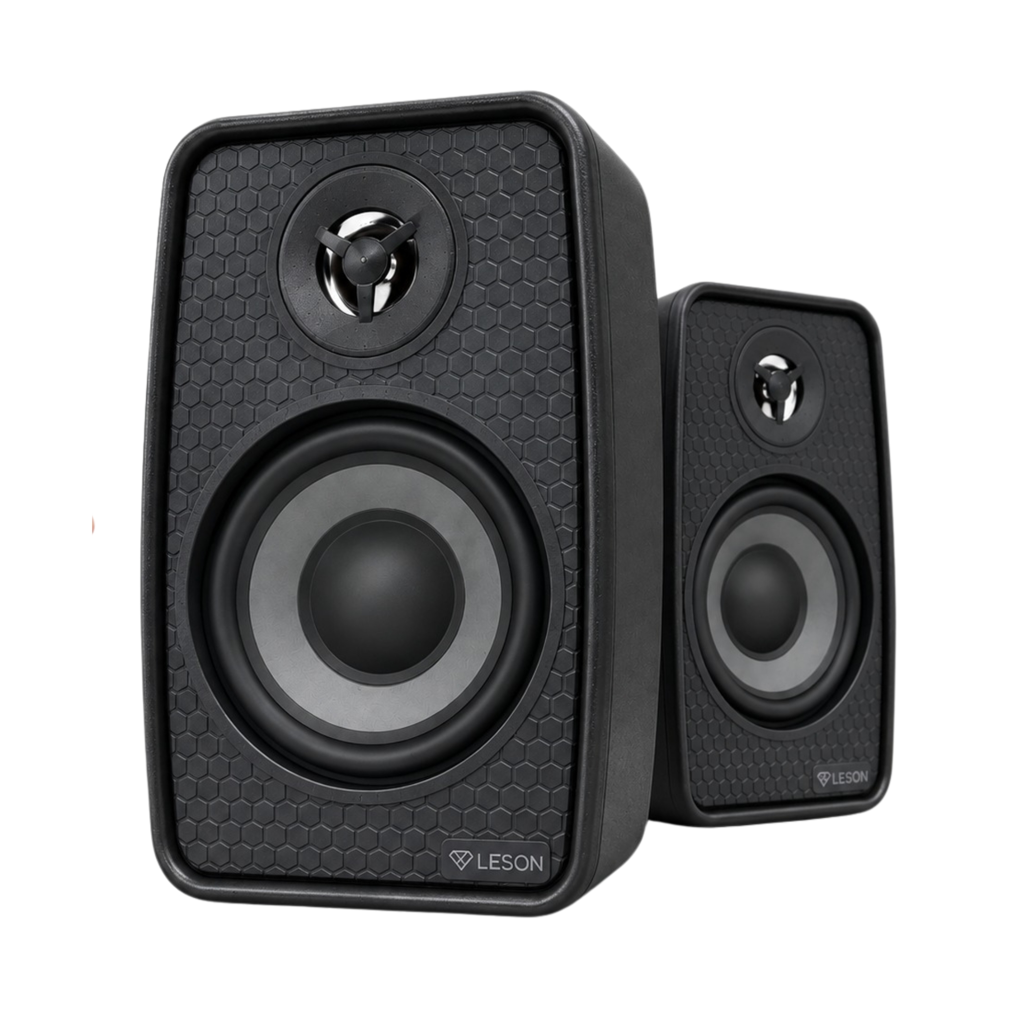 Kit 2 Caixas Som Ambiente Ativa Bluetooth + Passiva  70WRMS 8Ohms Preta Leson - 2LSCXP007