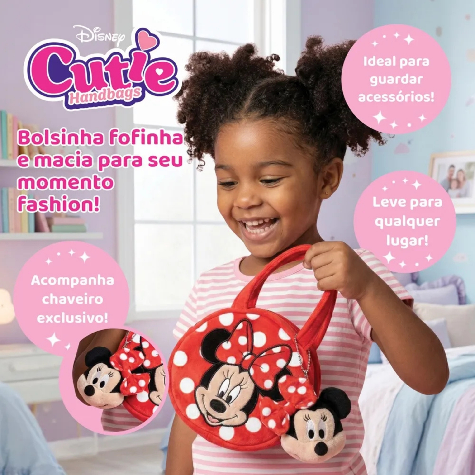 Bolsa Infantil Disney Minnie Mouse Cutie Handbags Multikids - BR2584