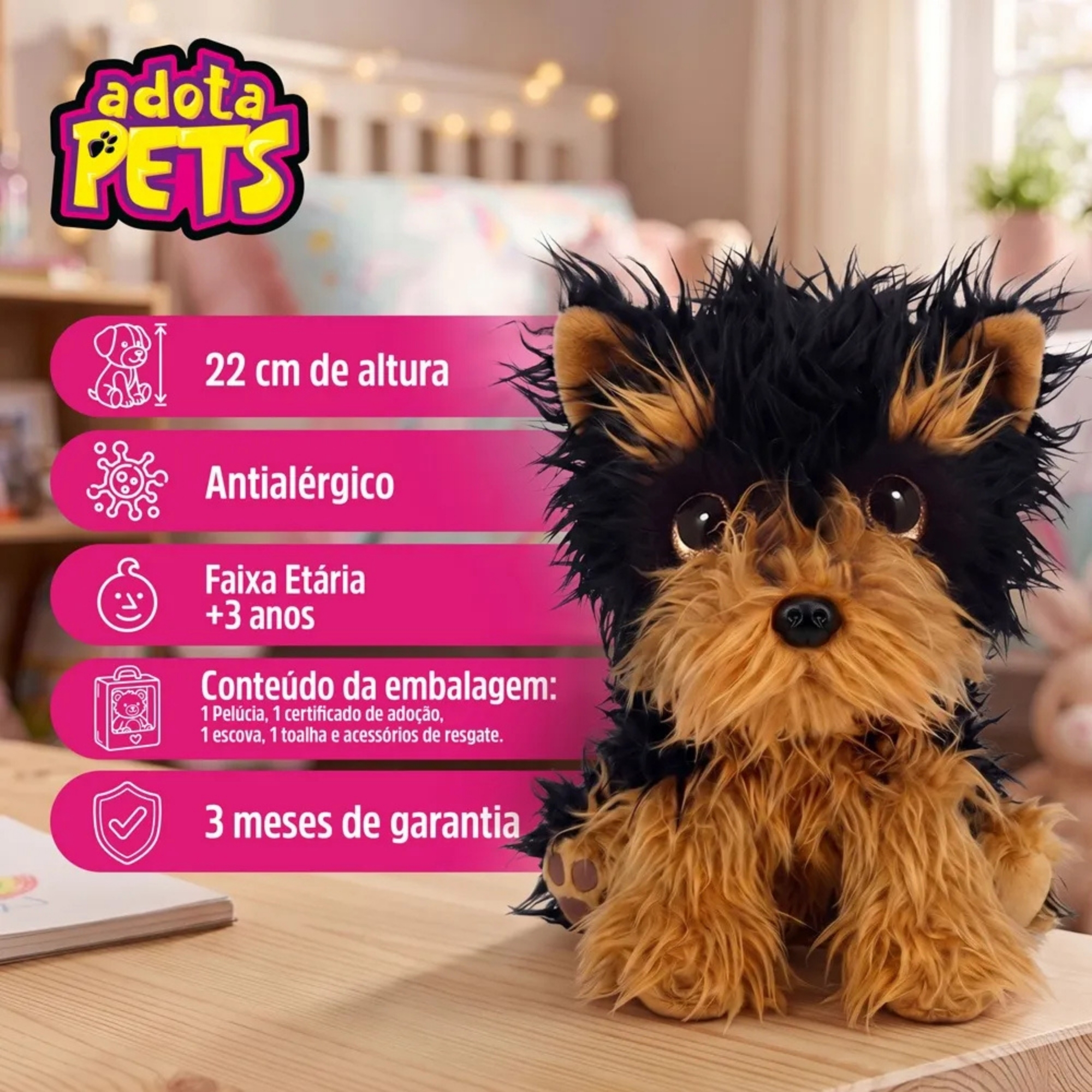 Pelúcia Interativa Adota Pets Toddy Multikids - BR2603