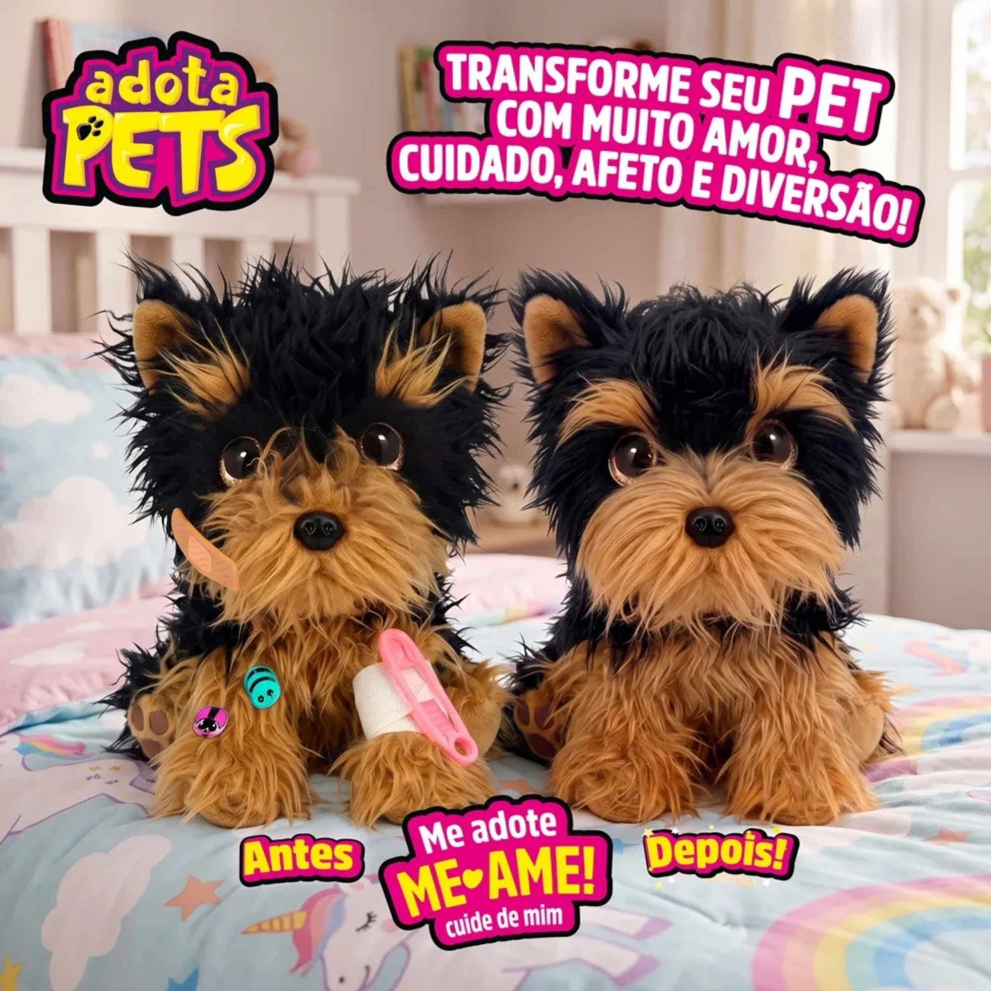 Pelúcia Interativa Adota Pets Toddy Multikids - BR2603