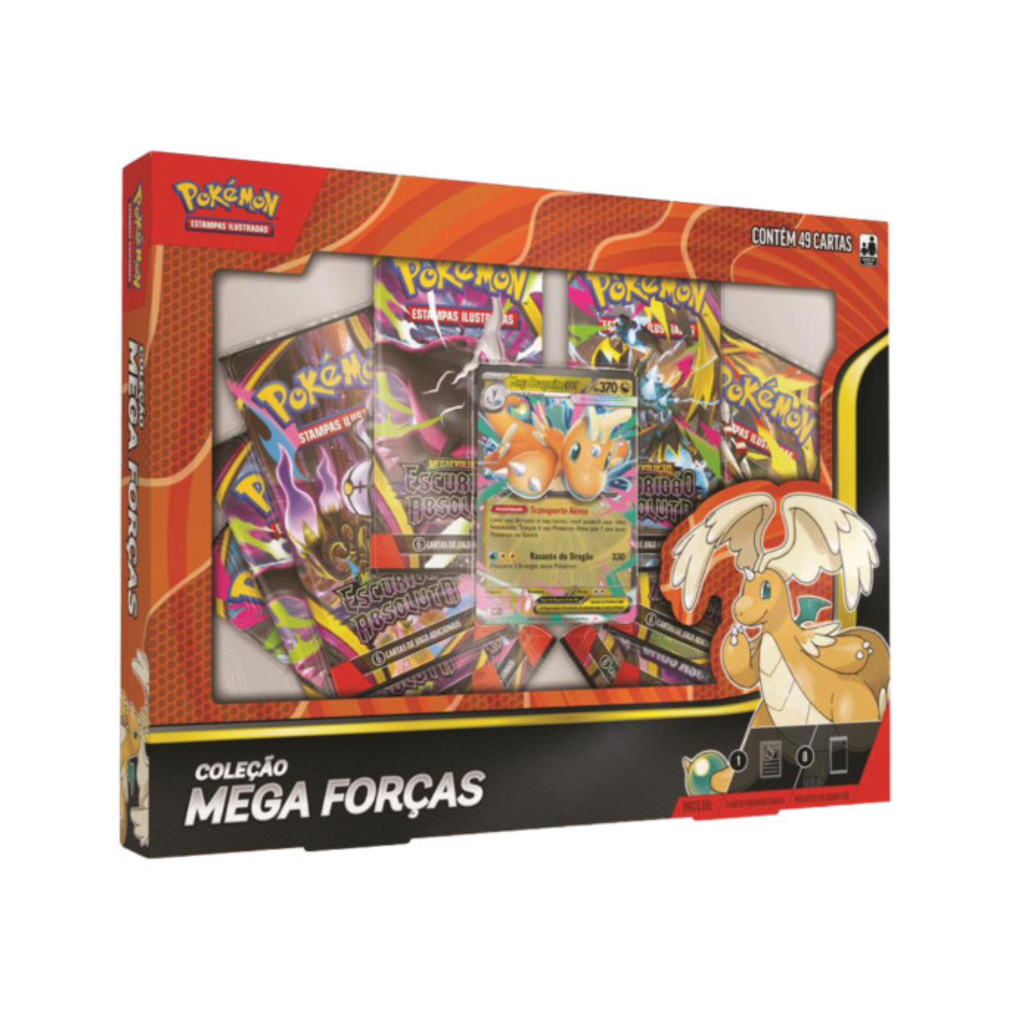3 Box Pokémon Coleção Mega Forças - Mega Darkrai, Mega Dragonite e Mega Zeraora EX Copag - 37366