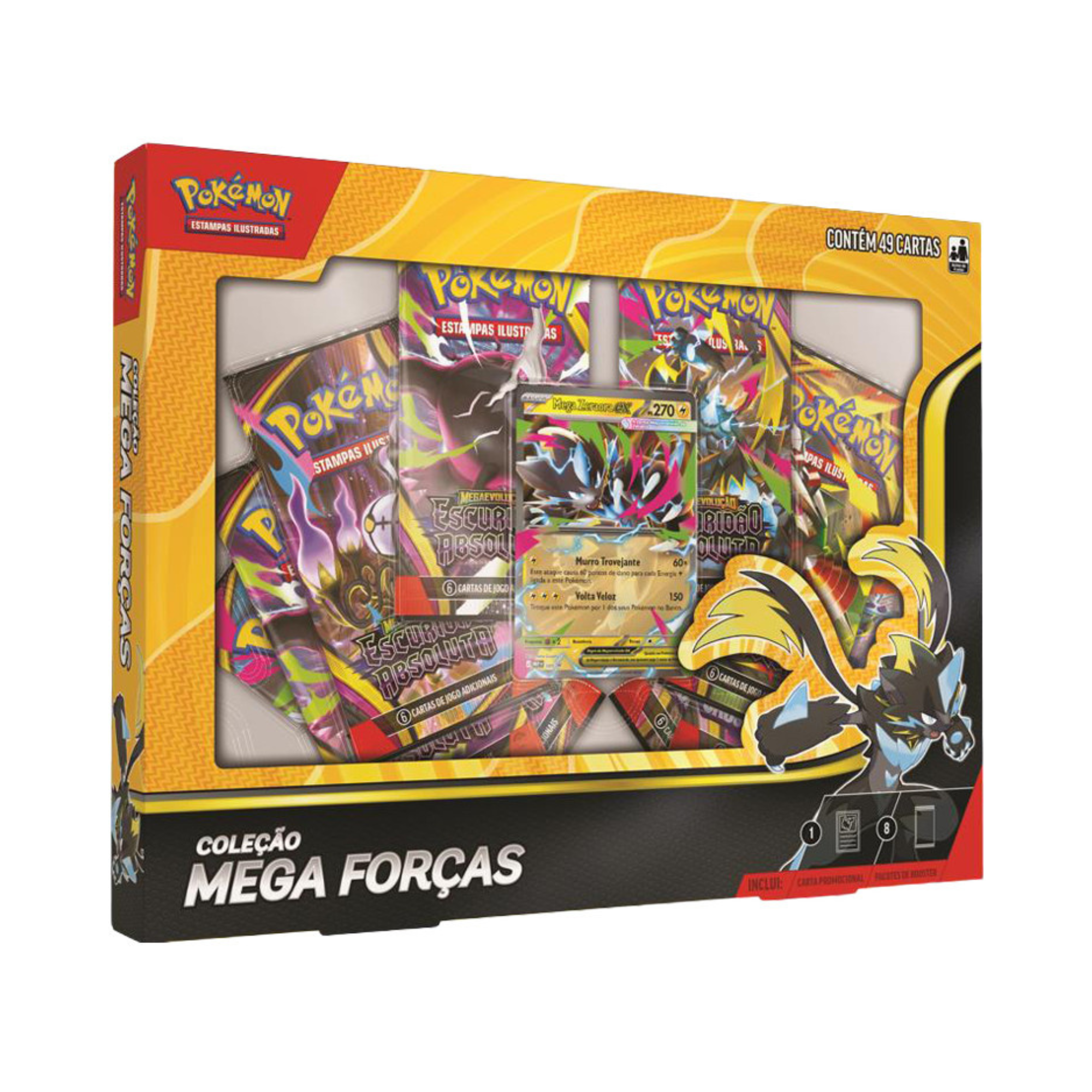 3 Box Pokémon Coleção Mega Forças - Mega Darkrai, Mega Dragonite e Mega Zeraora EX Copag - 37366