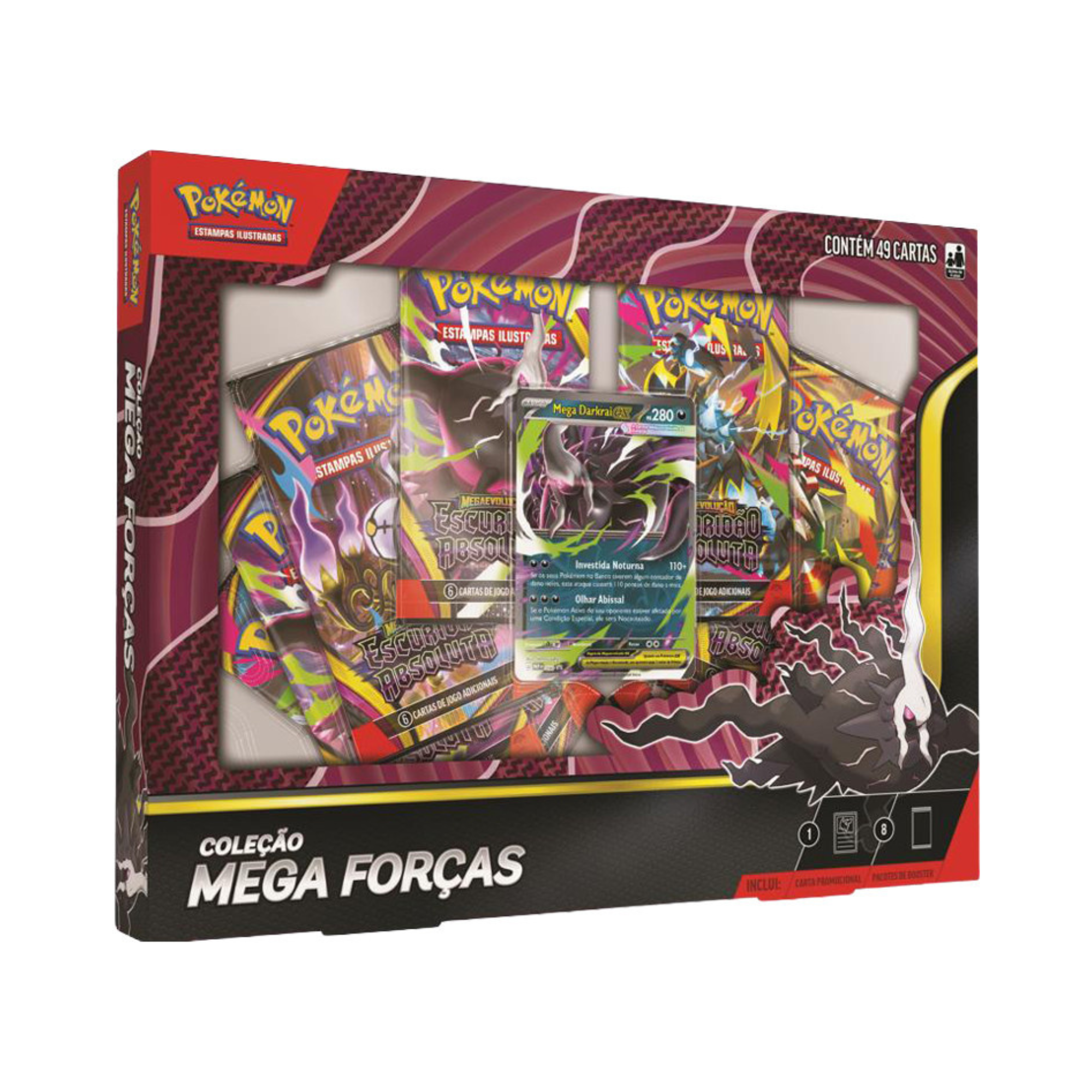 3 Box Pokémon Coleção Mega Forças - Mega Darkrai, Mega Dragonite e Mega Zeraora EX Copag - 37366