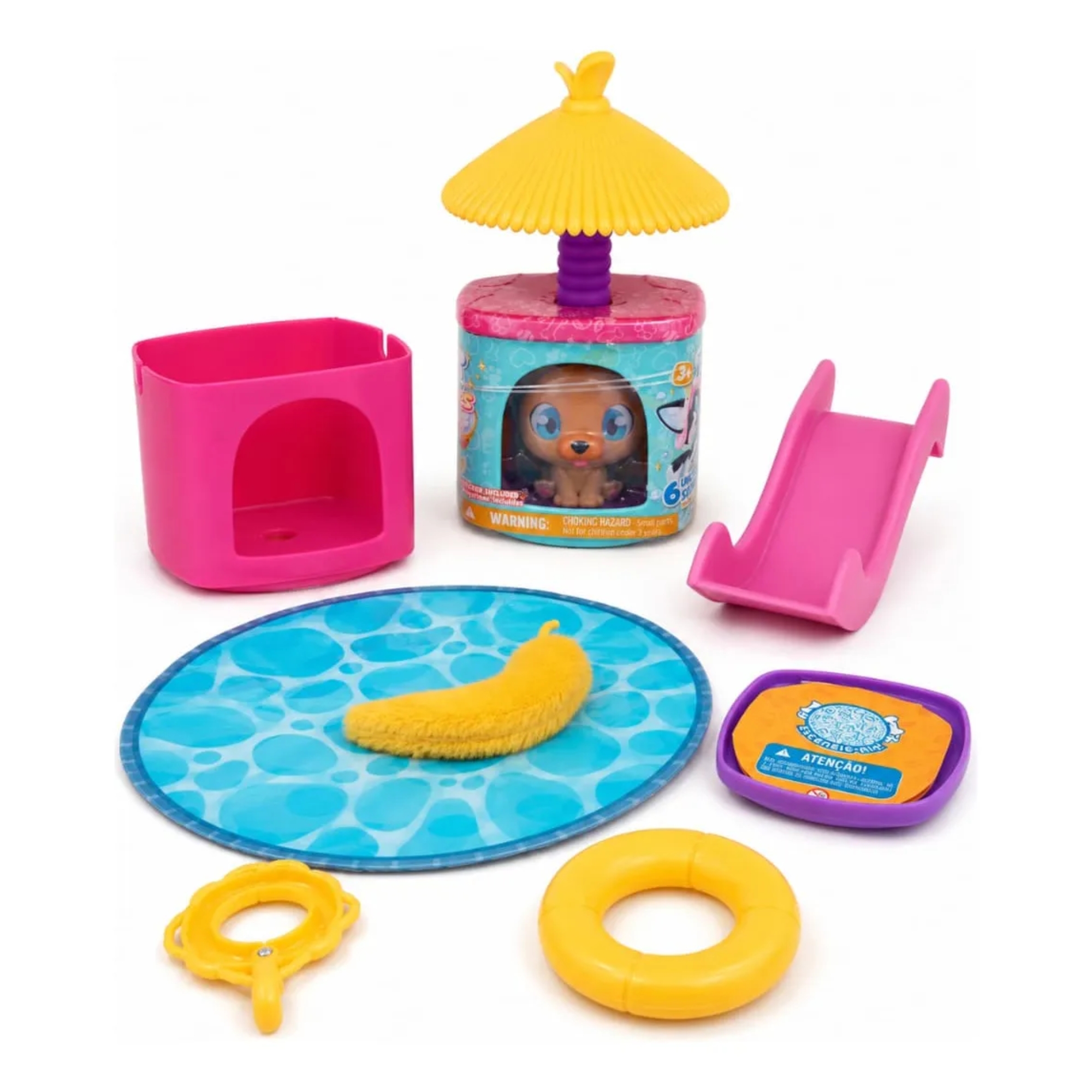Brinquedo Playset Puppies Cachorrinho Festa na Piscina Happy Line Multikids - BR2729
