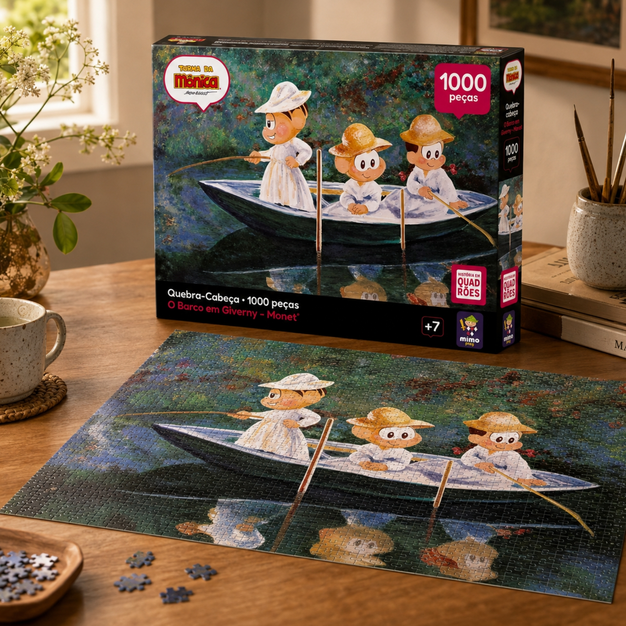 Quebra-Cabeça O Barco de Monet Turma da Mônica 1000 peças Mimo Toys - 2683