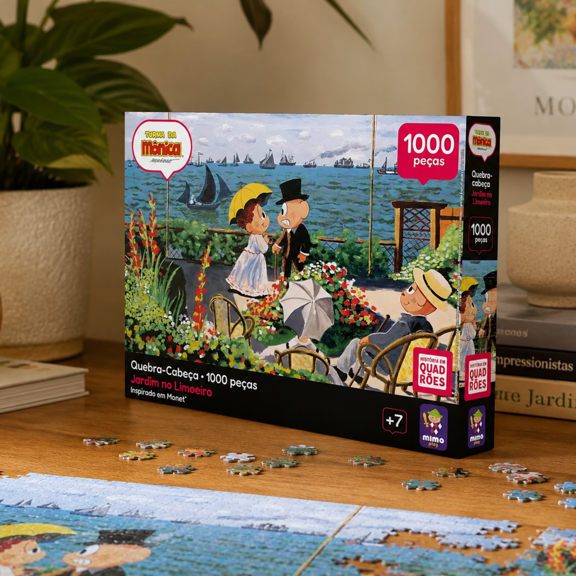 Quebra-Cabeça O Jardim de Monet Turma da Mônica 1000 peças Mimo Toys - 2684