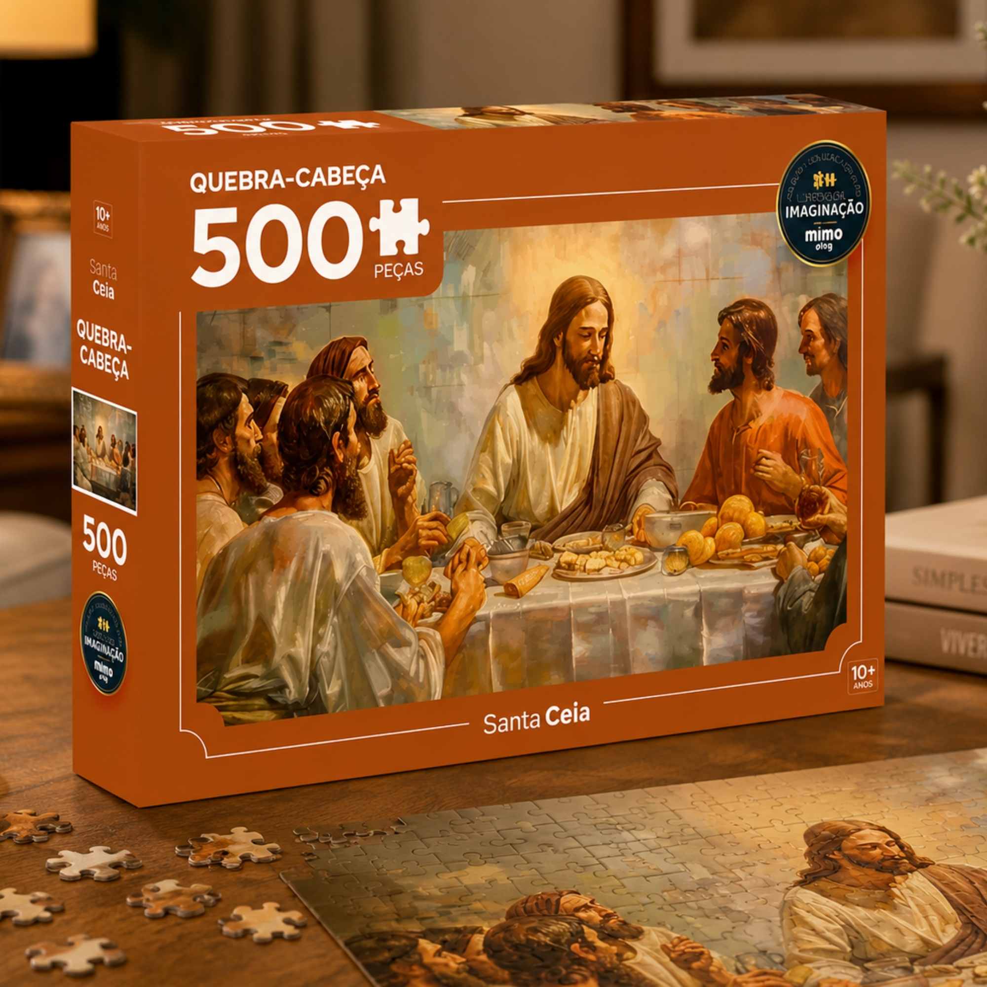 Quebra-Cabeça Santa Ceia 500 Peças Coleção Peças da Imaginação Mimo Toys - 2639