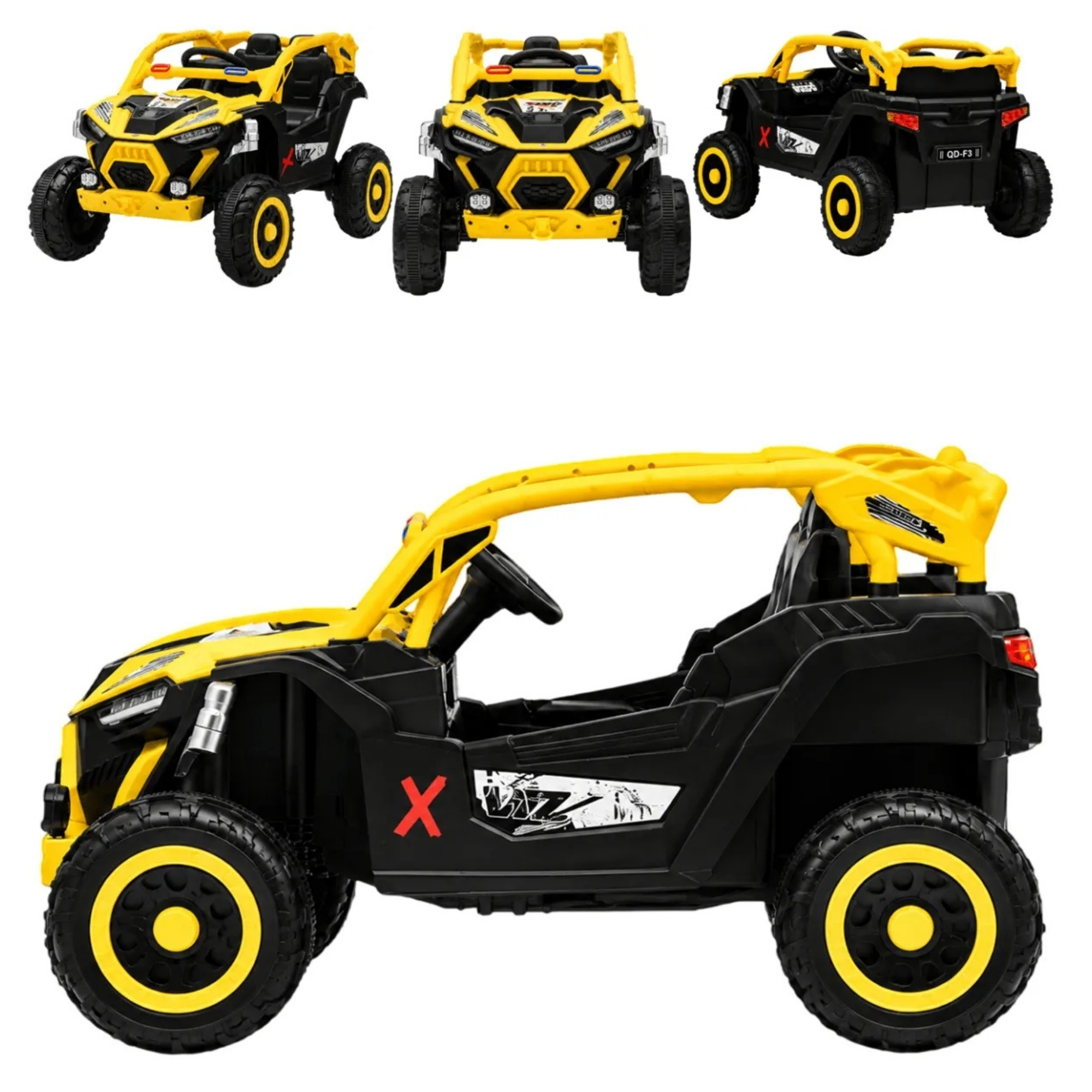 Carro Elétrico Infantil Mini UTV Adventure Amarelo 12V c/ Controle Remoto Zippy Toys - 16149