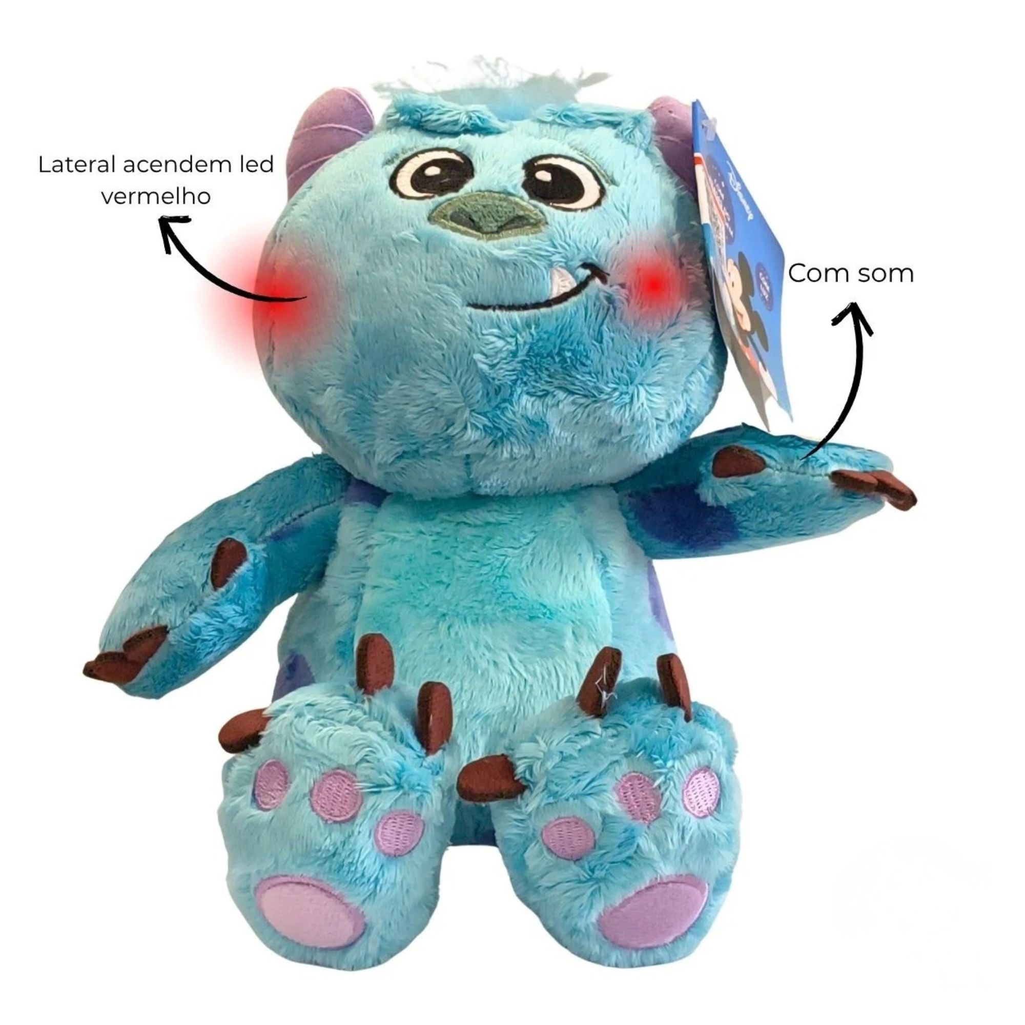 Kit Pelúcias Disney Big Head Monstros S.A. Sulley e Mike com luz e som - Multikids