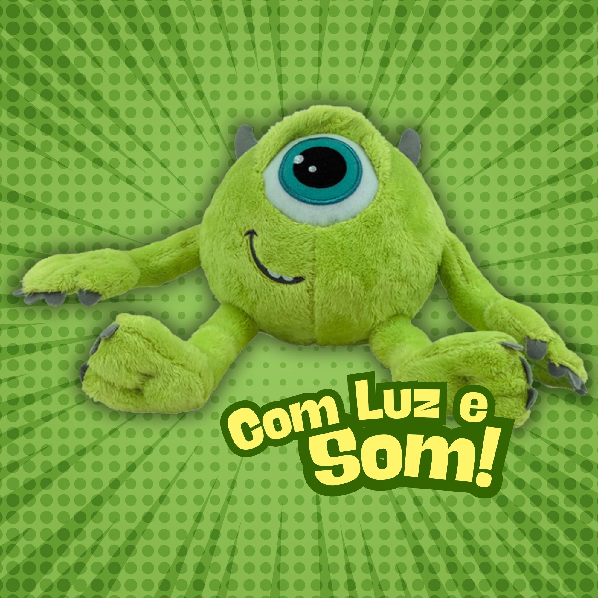 Kit Pelúcias Disney Big Head Monstros S.A. Sulley e Mike com luz e som - Multikids