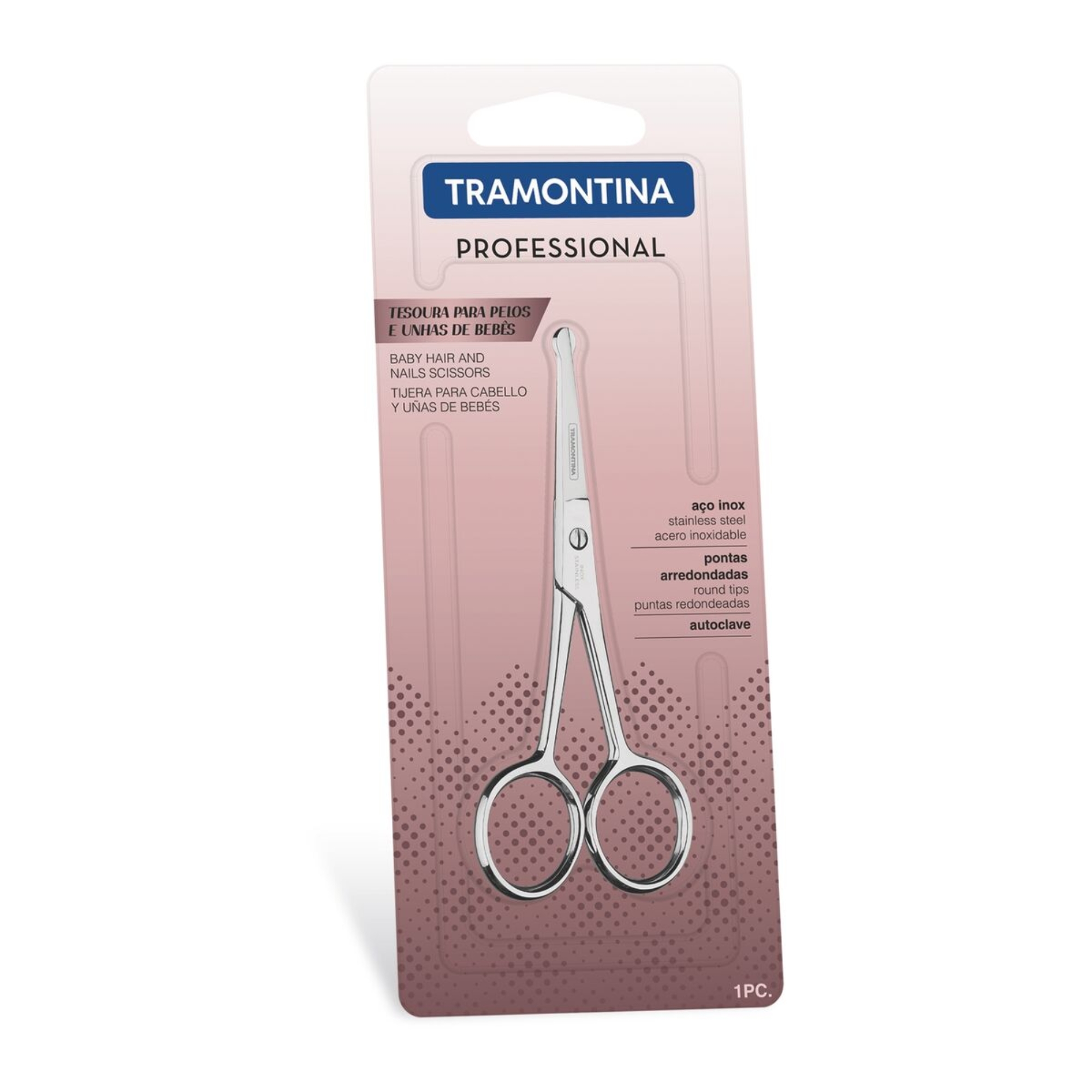 Tesoura de Pelos e Unha para Bebês em Aço Inox 4" Tramontina - 25971104