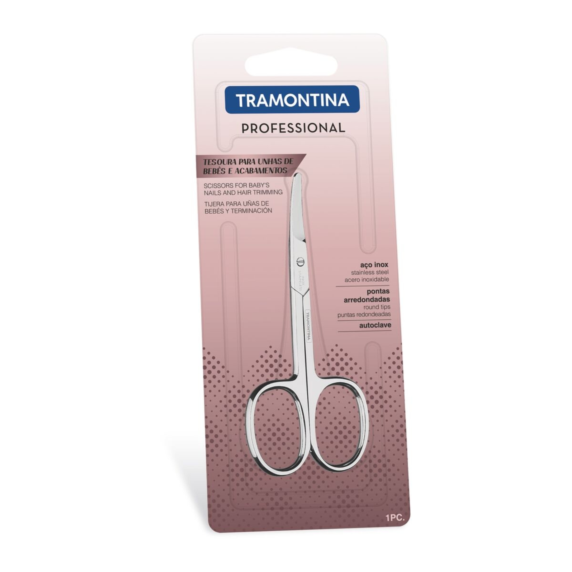 Tesoura de Unha para Bebês e Acabamentos em Aço Inox 3,5" Tramontina  - 25969103
