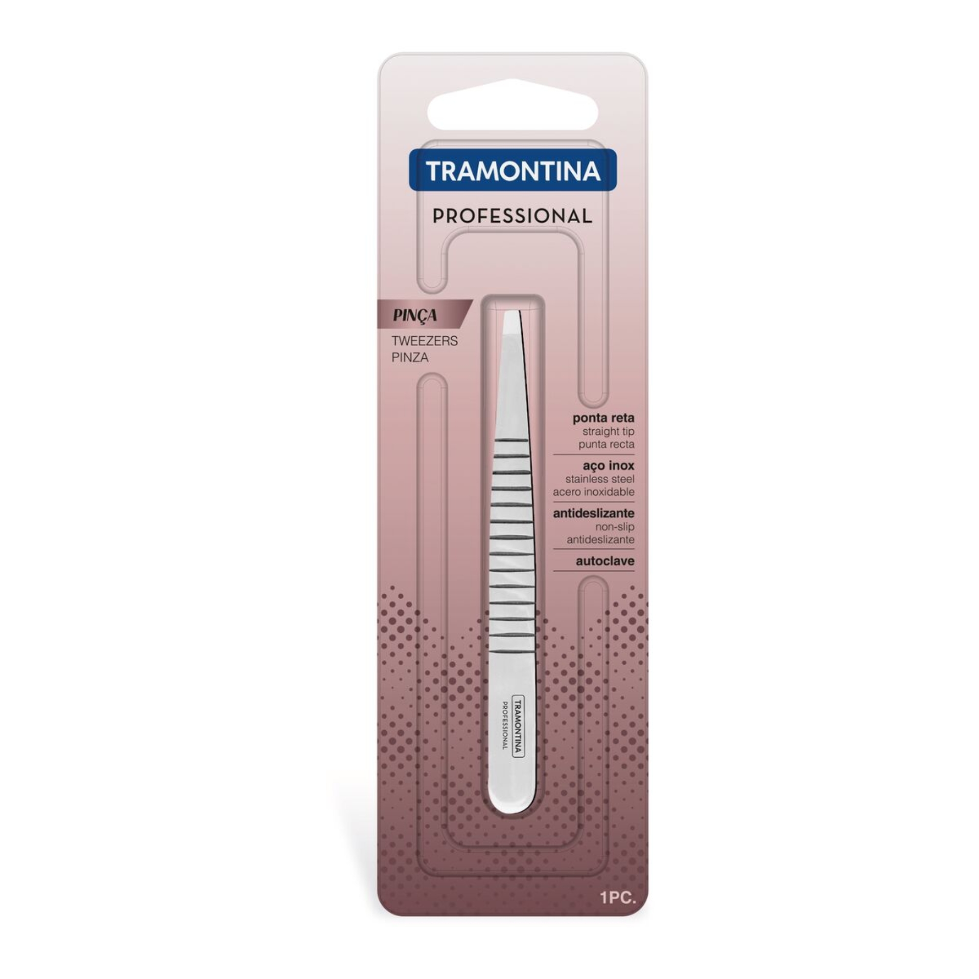 Pinça em Aço Inox com Ponta Reta Tramontina - 25967100