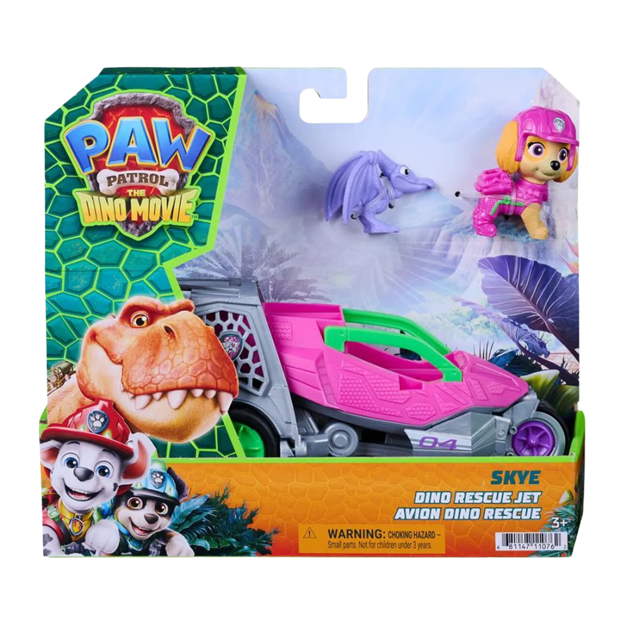 Patrulha Canina Figura E Veículo Skye Aventura Dino Sunny - 004876