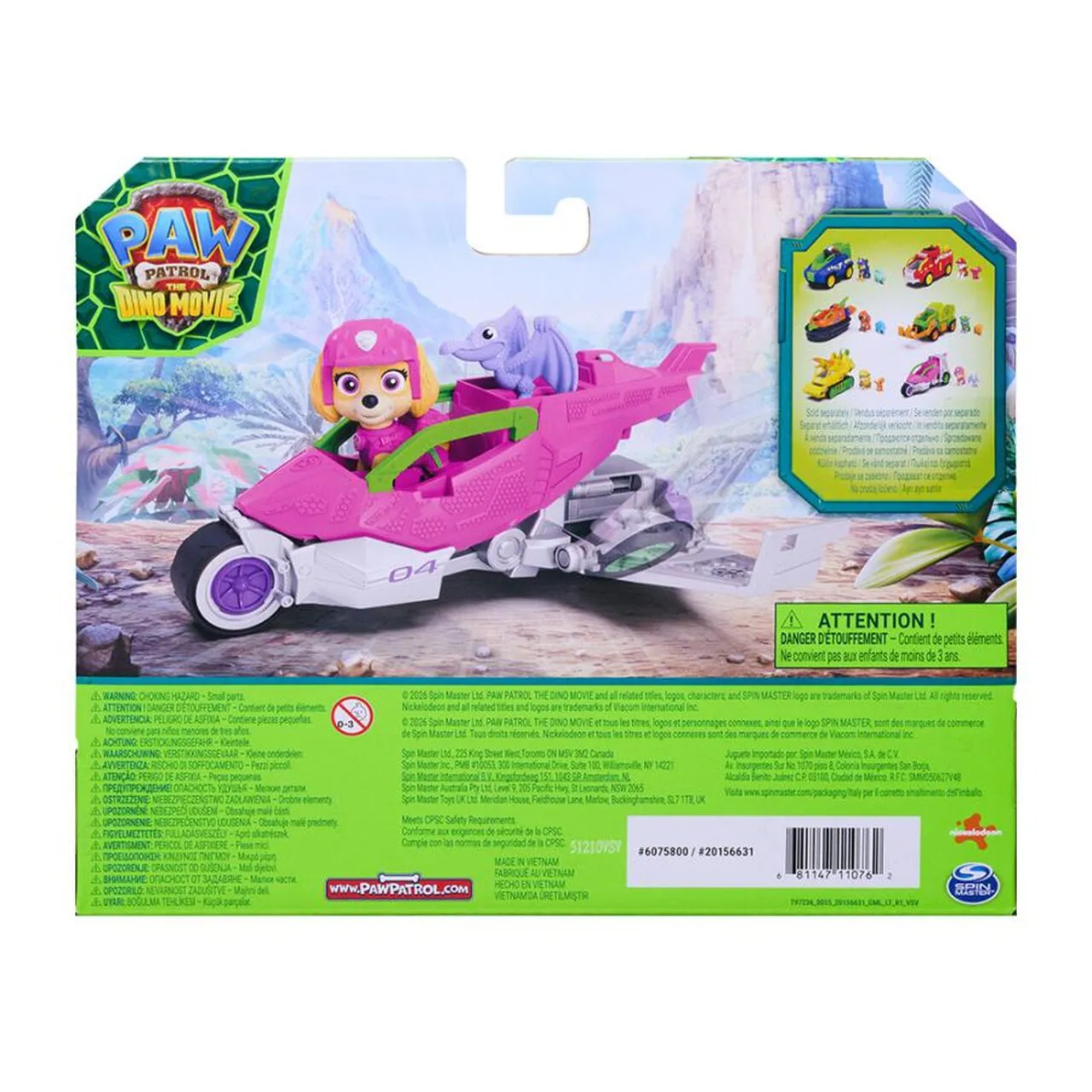Patrulha Canina Figura E Veículo Skye Aventura Dino Sunny - 004876