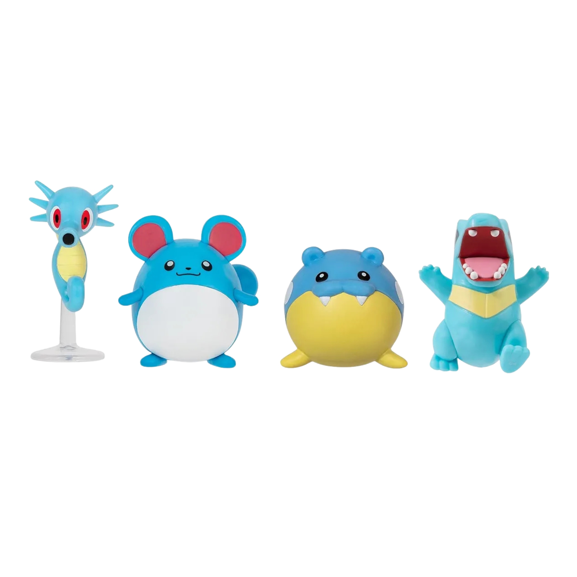 Multipack 4 Bonecos Pokemon tipo Água - Horsea, Totodile, Marill, Spheal Sunny - 005014