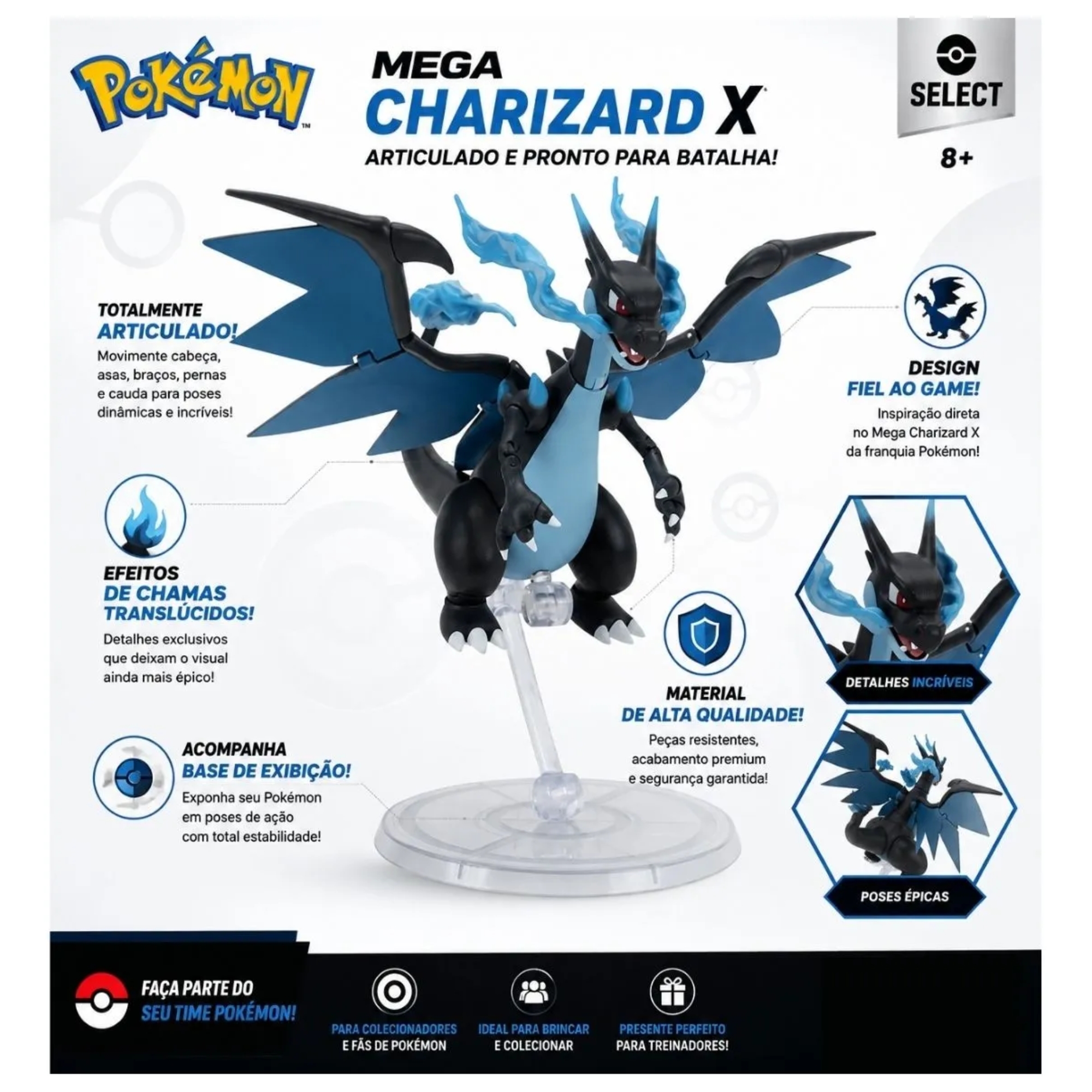 Figura Articulada Pokemon Mega Charizard X Sunny - 005026