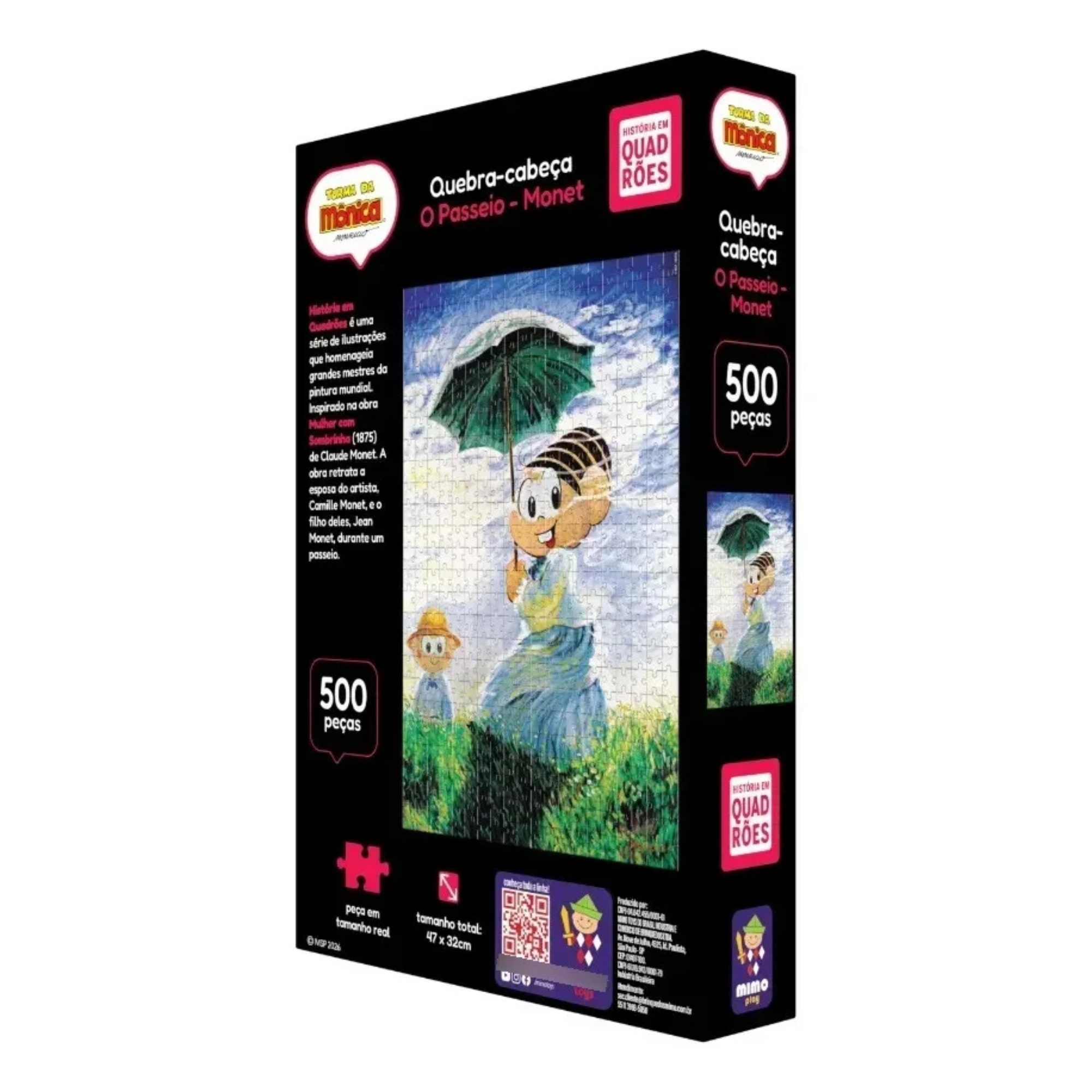 Quebra-Cabeça Turma da Mônica O Passeio Monet c/ 500 peças Mimo Toys - 2682