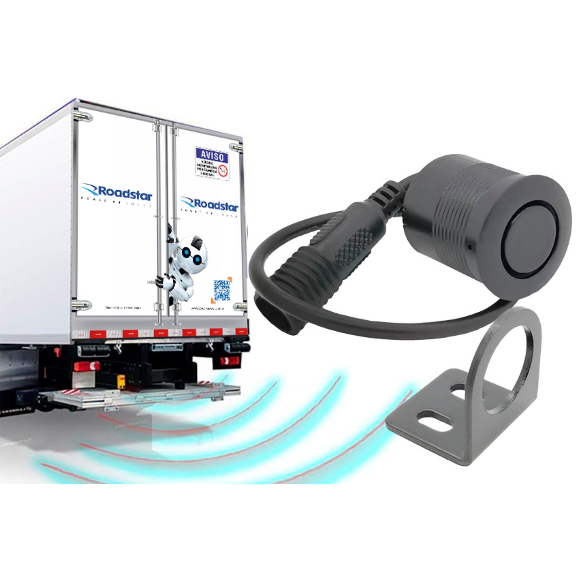 Sensor de Estacionamento 24V Preto Pro Line Roadstar - RS24V8PBR MI