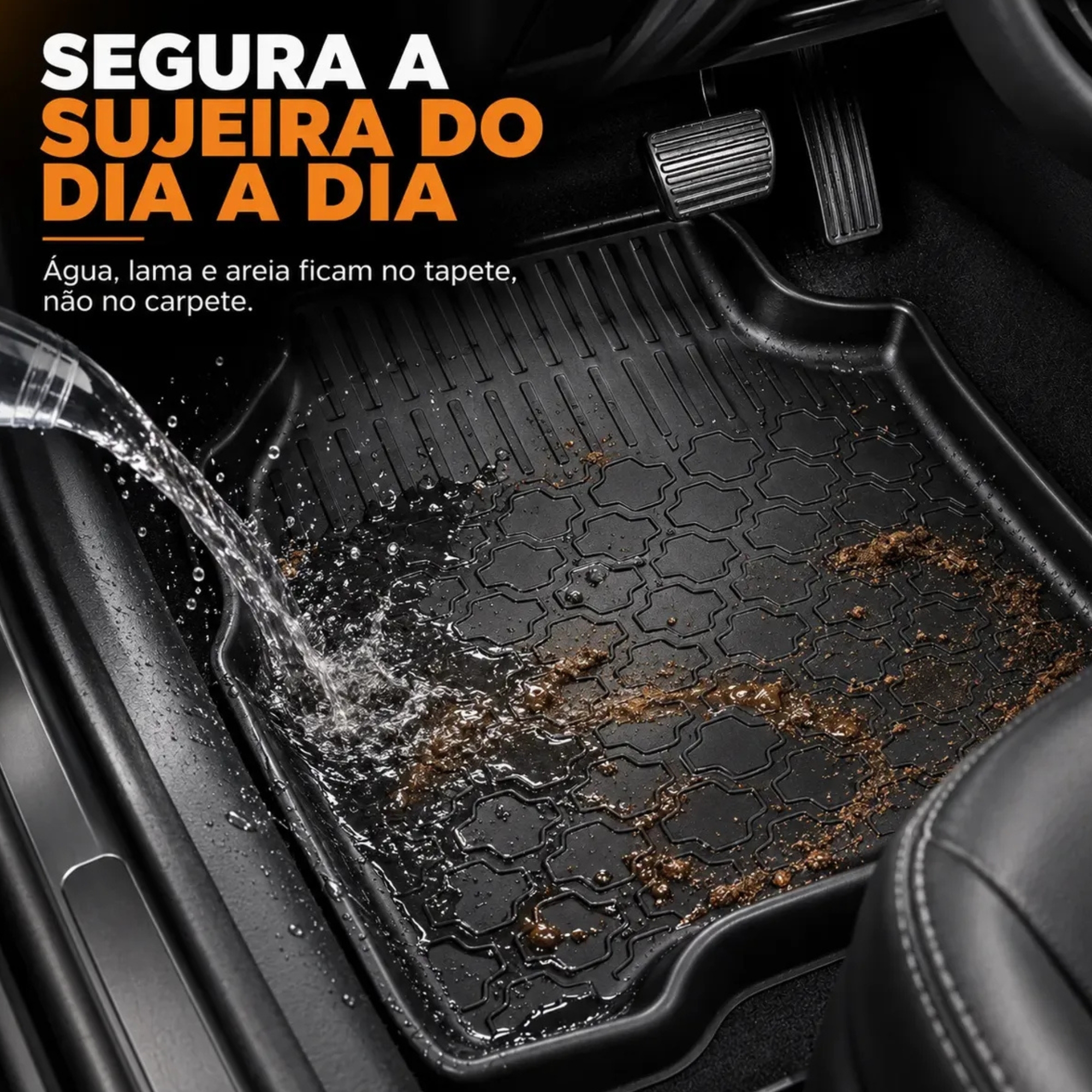 Tapete tipo Bandeja 4P Adaptável Hilux Cabine Dupla 2016/2024 5 Peças Grid - TB13005