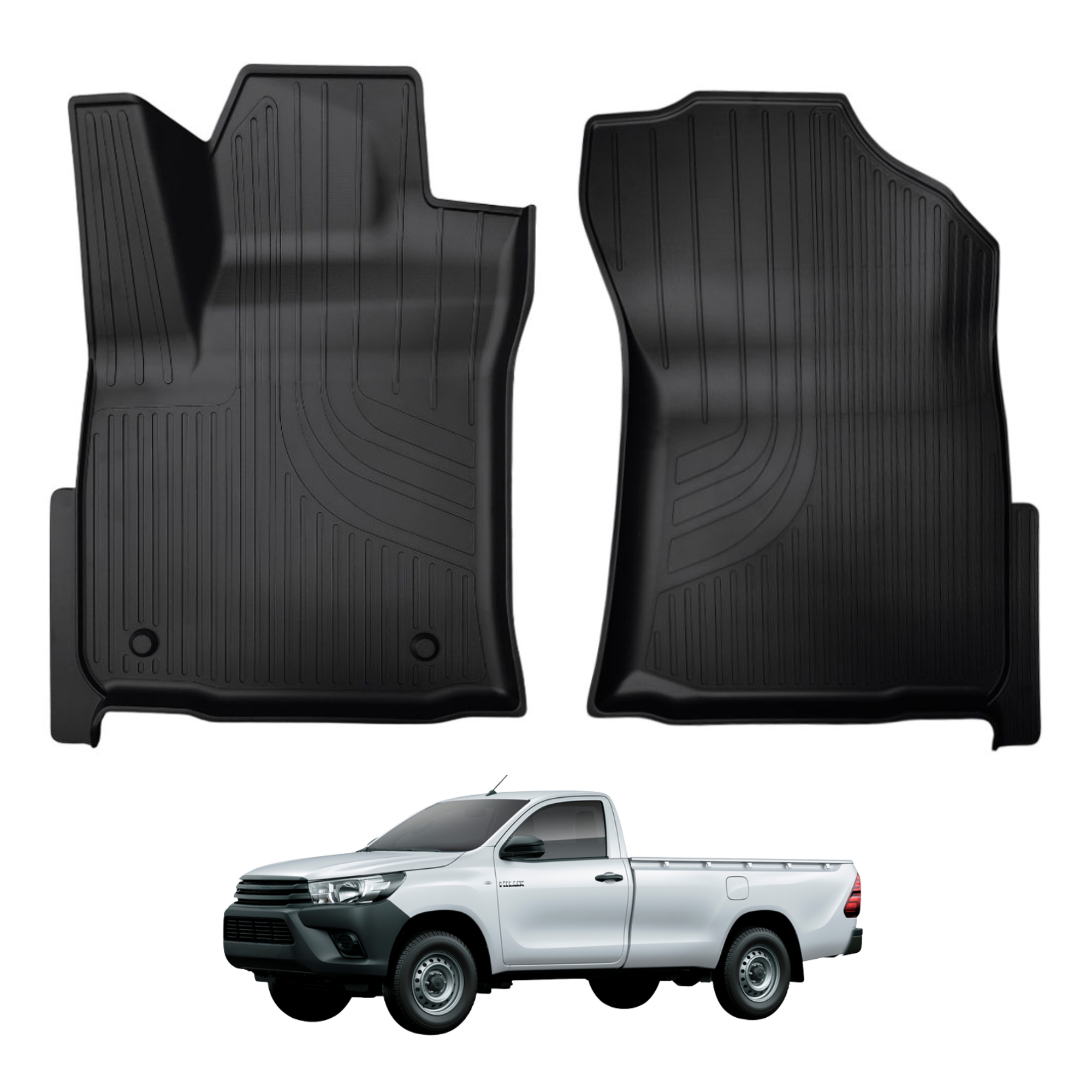 Tapete tipo Bandeja 2P Adaptável Hilux Cabine Simples 2016/2026 2 peças Grid - TB13006