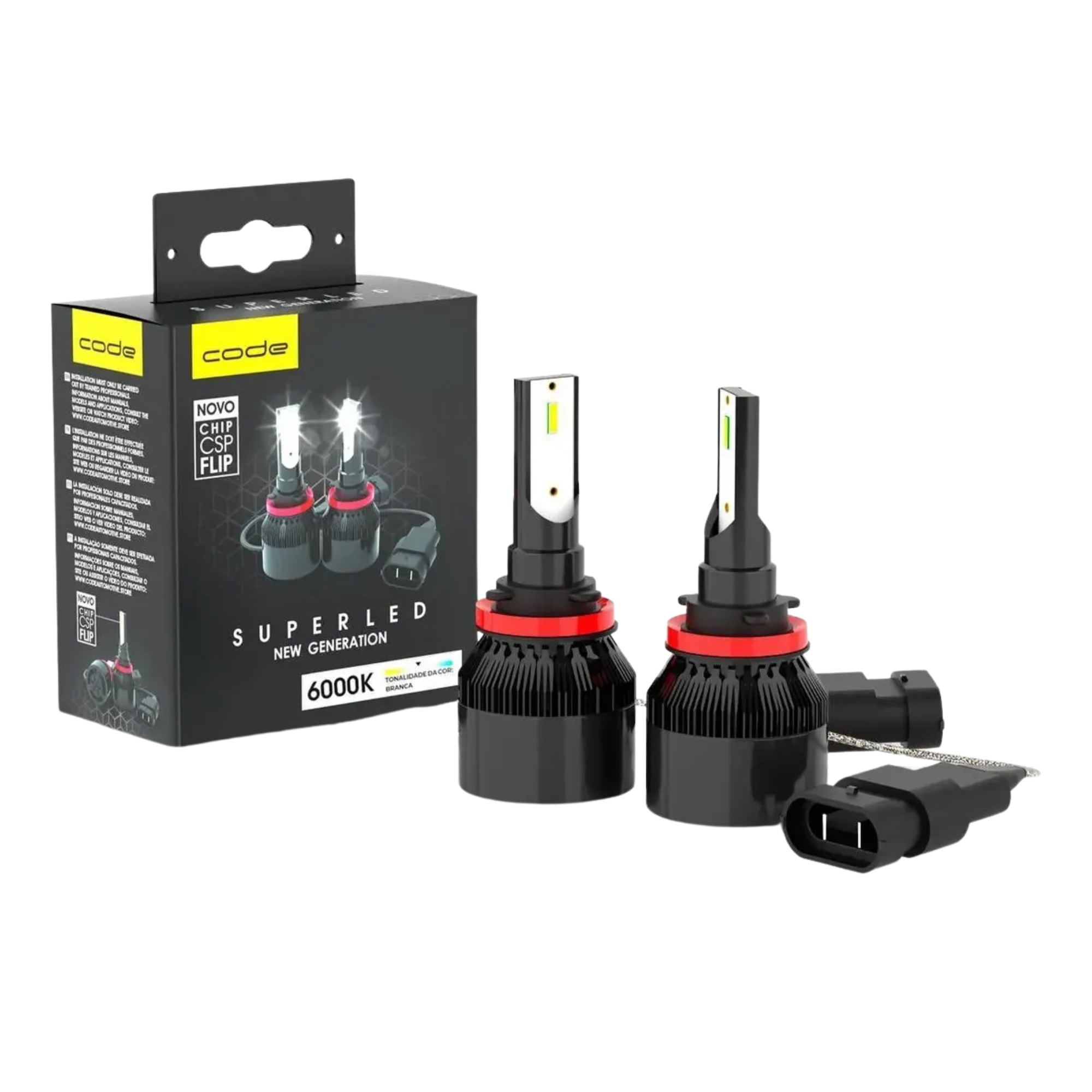 Lâmpada Super Led CSP Flip 6000k 12V Encaixe 9005/9006 Code Tech One - KC-F-6114