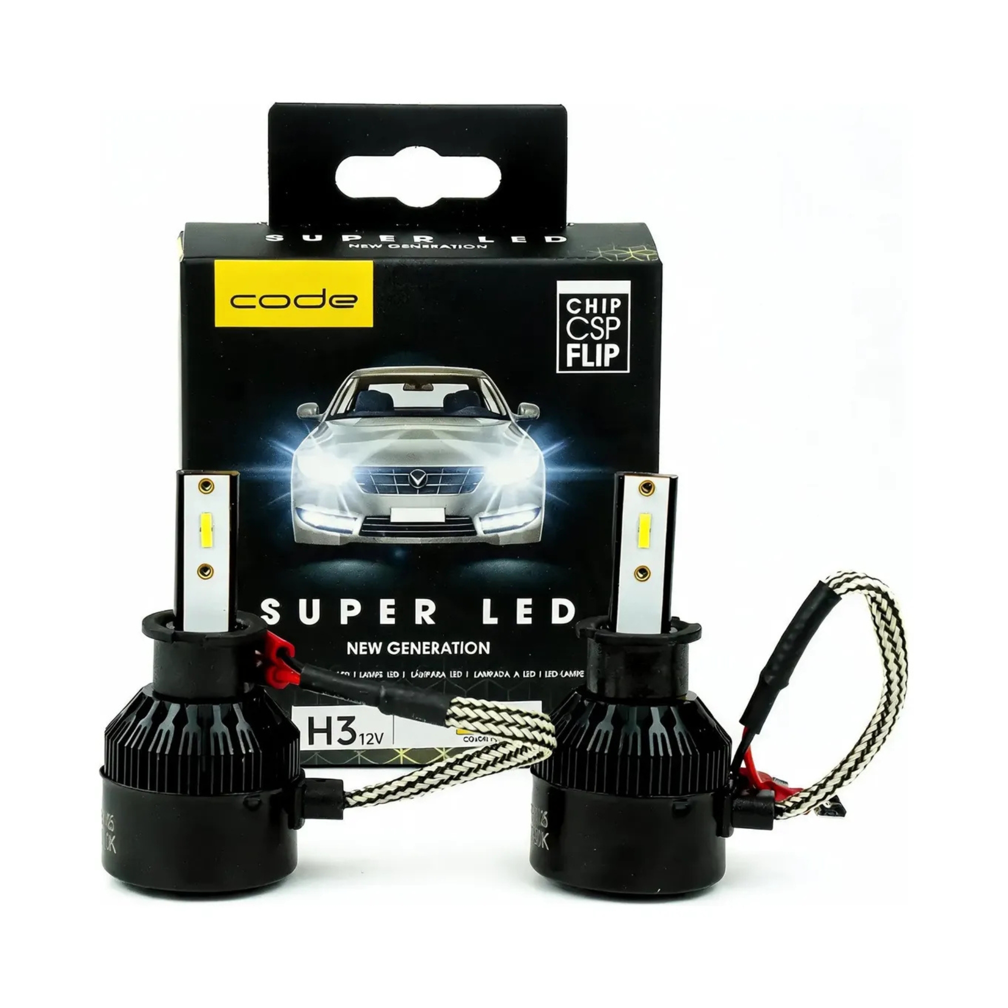Lâmpada Automotiva Super Led Code 12V Csp 6000K H3 c/ 2 unidades Code Tech One - KC-F-6118