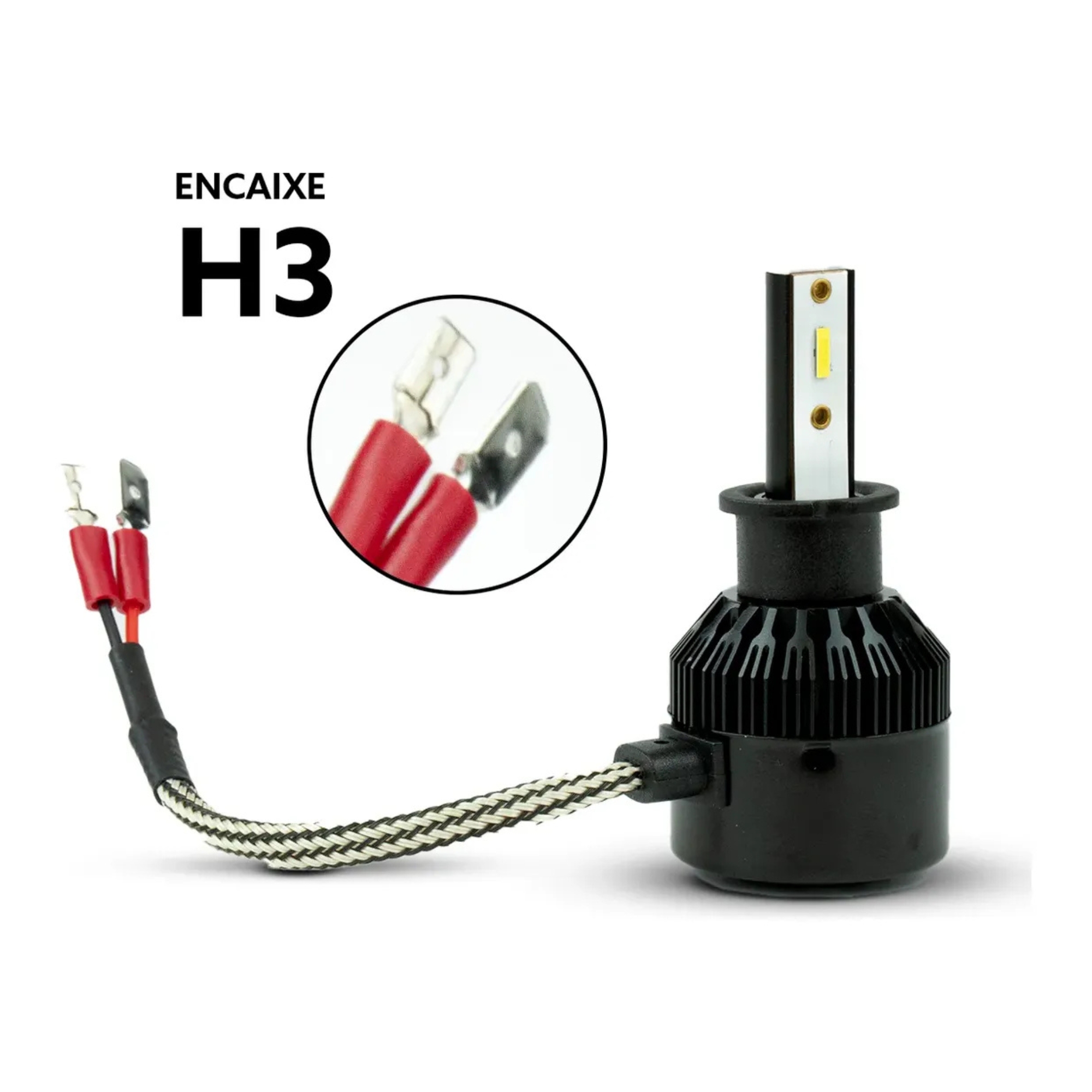 Lâmpada Automotiva Super Led Code 12V Csp 6000K H3 c/ 2 unidades Code Tech One - KC-F-6118