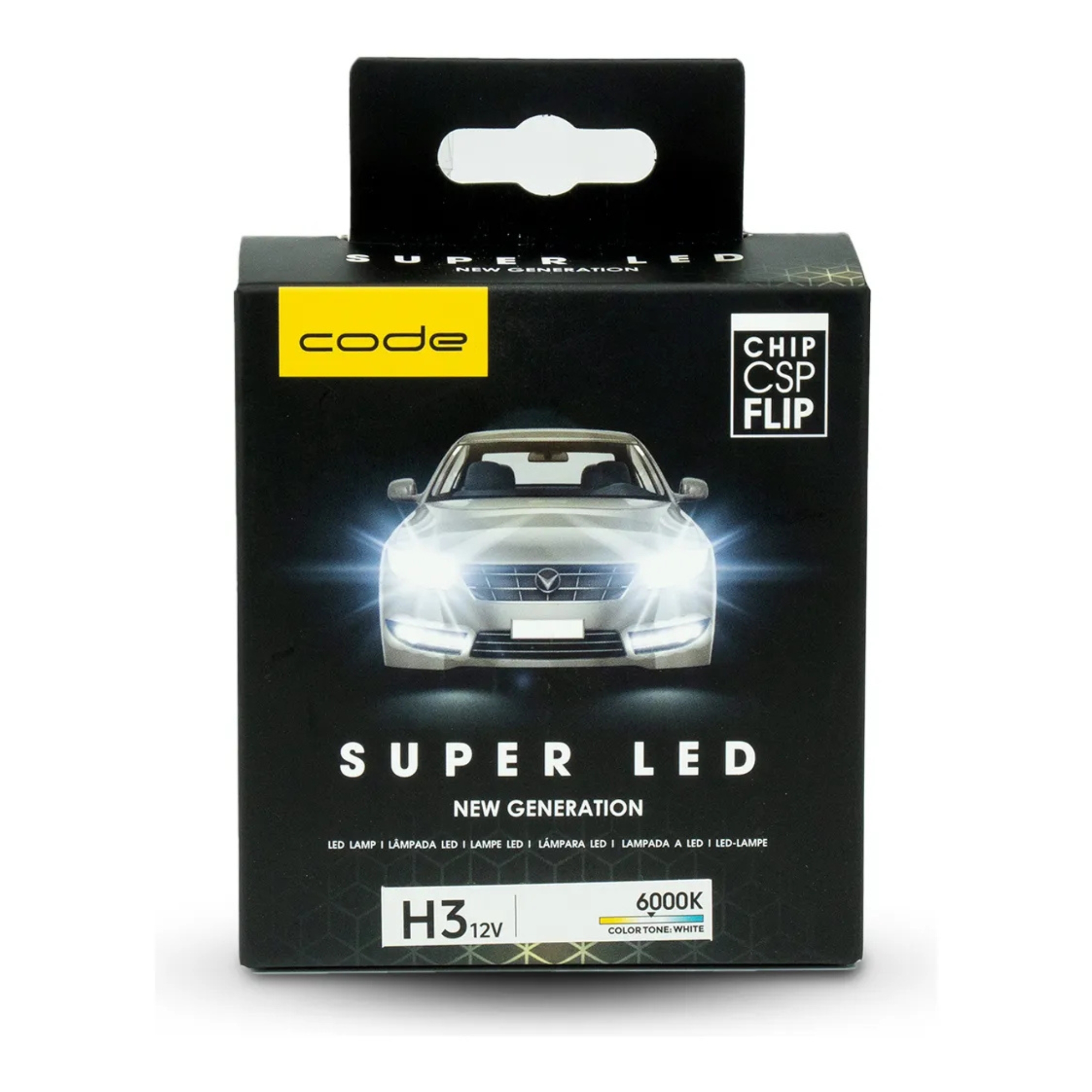 Lâmpada Automotiva Super Led Code 12V Csp 6000K H3 c/ 2 unidades Code Tech One - KC-F-6118
