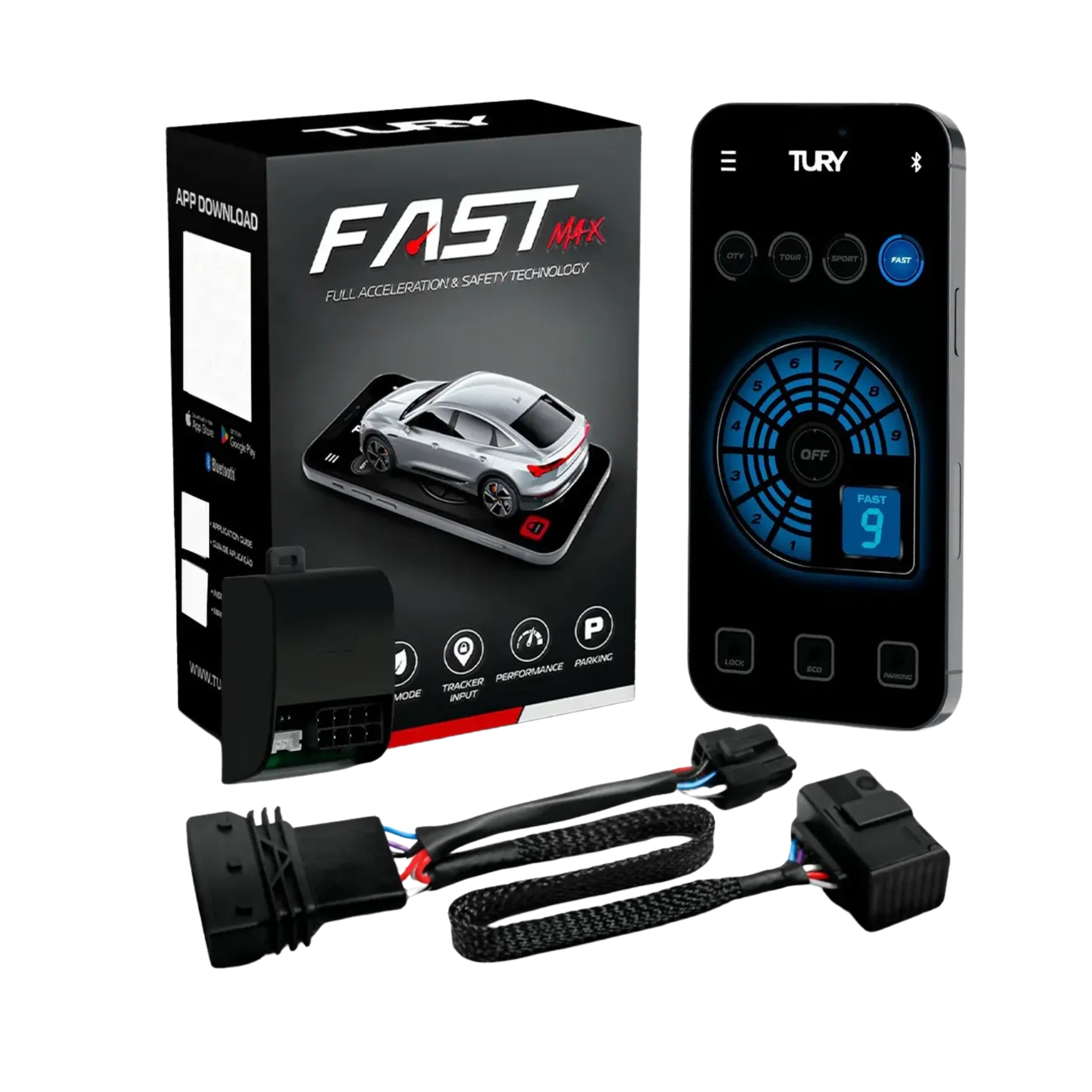 Módulo de Performance + Segurança compatível c/ Ram/Ka/Focus/Ecosport/Charger Tury - FAST_MAX_5.0F