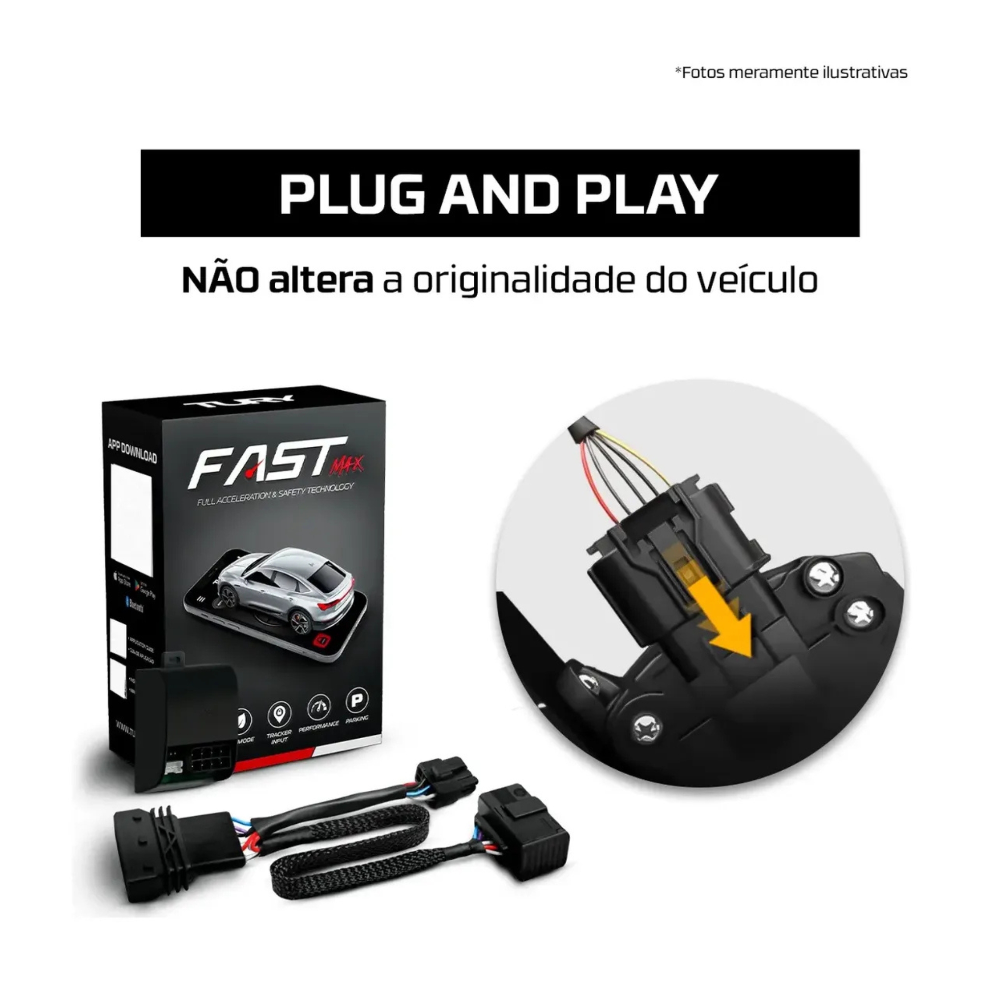Módulo de Performance + Segurança compatível c/ Ram/Ka/Focus/Ecosport/Charger Tury - FAST_MAX_5.0F