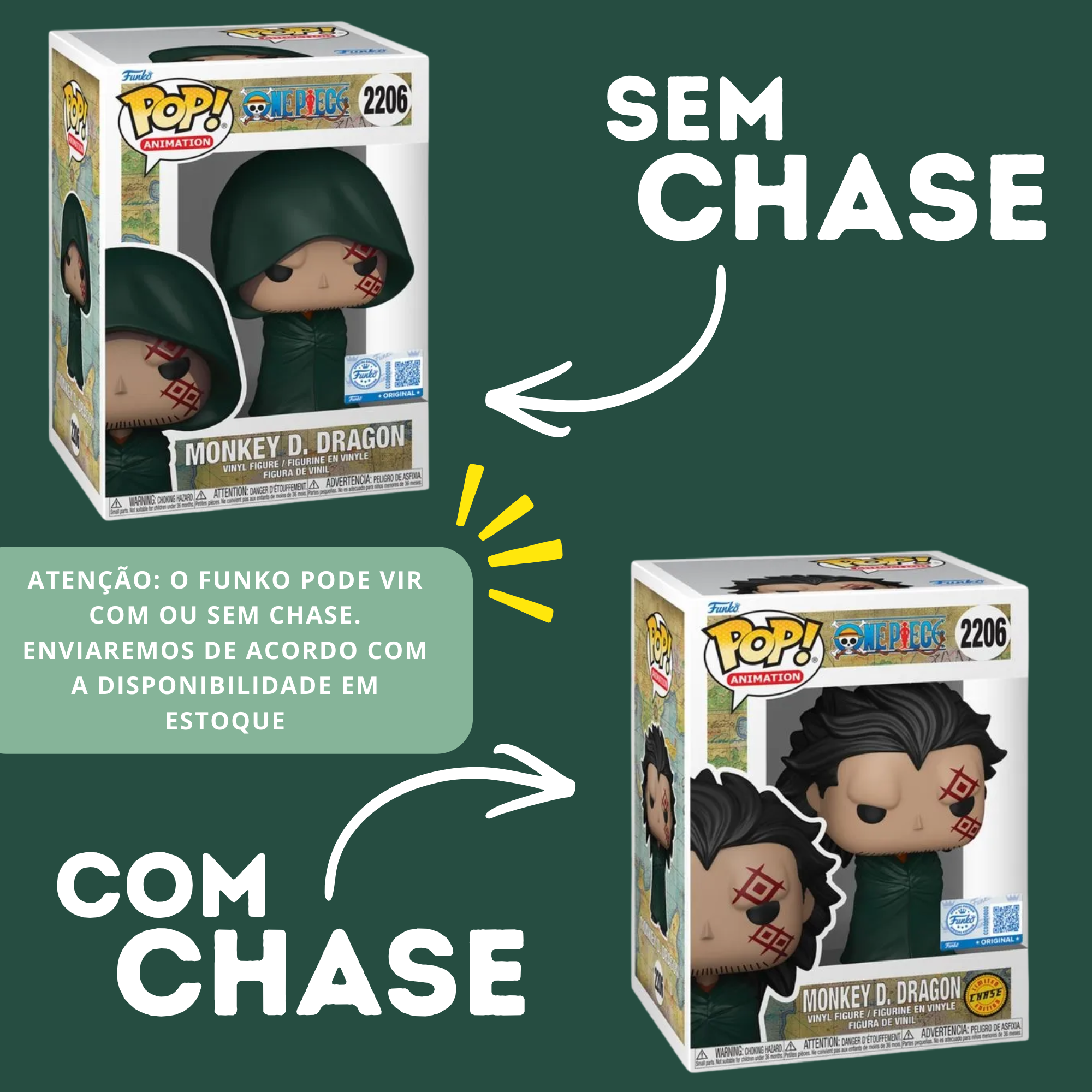Boneco Funko Pop! Exclusivo One Piece Monkey D. Dragon Candide - 12437