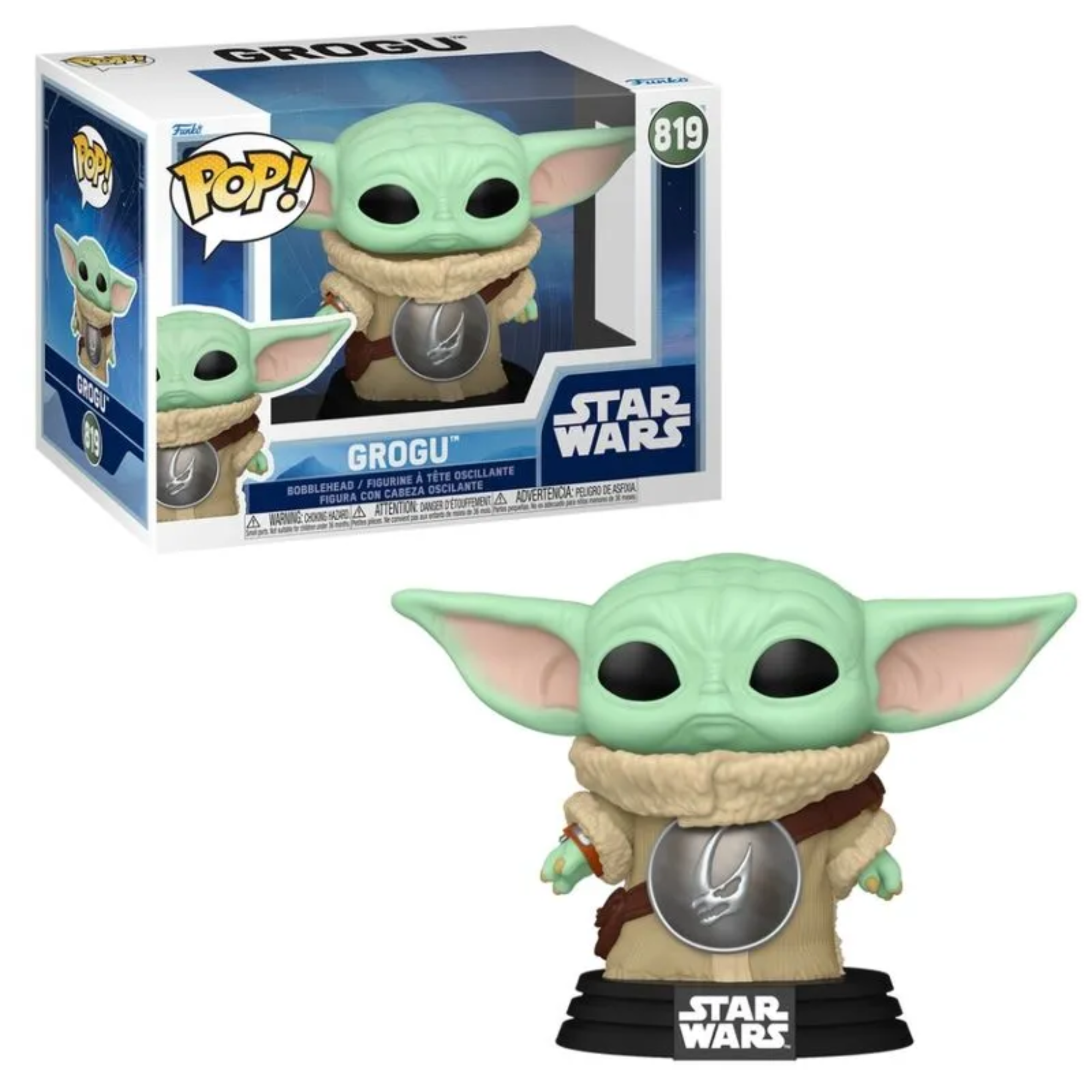 Boneco Funko Pop! Star Wars Mandalorian e Grogu Candide - 12847
