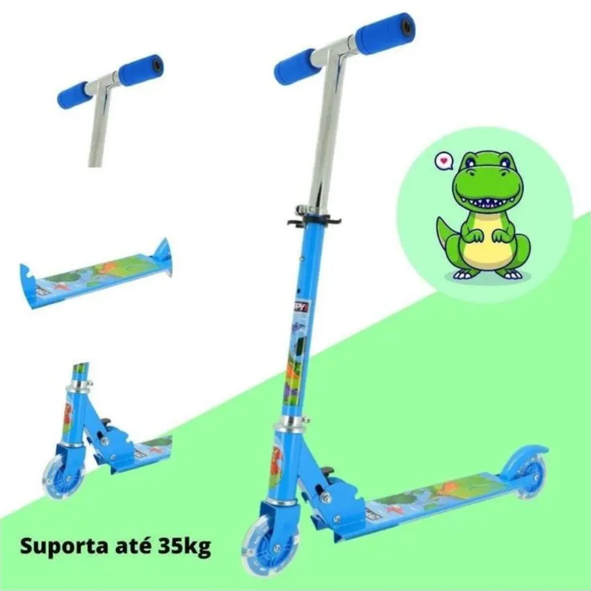 Patinete Dobrável Classic 2 Rodas Azul Infantil Zippy Toys - 8743