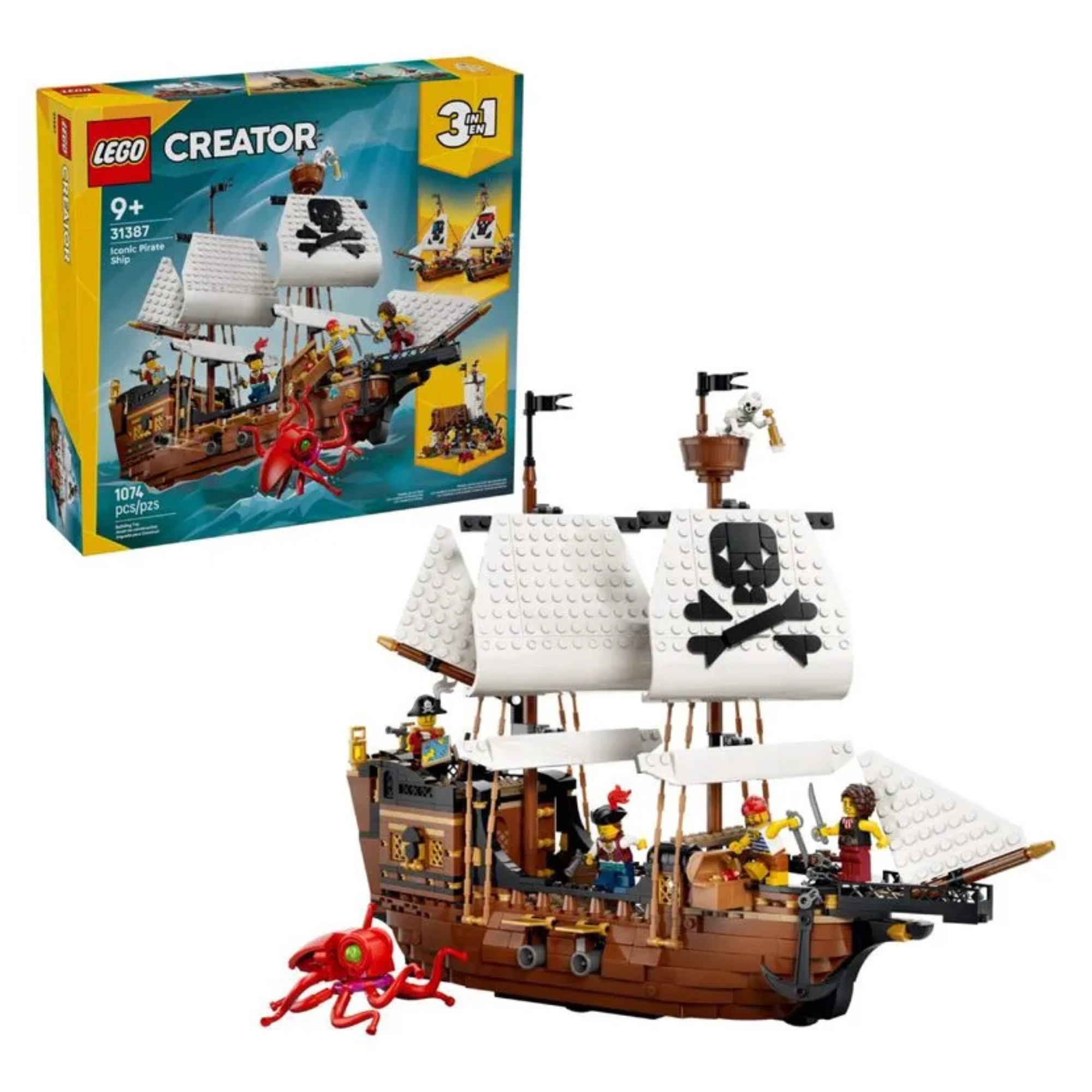 LEGO Creator 3 em 1 - Navio pirata icônico c/ 1074 peças - 4111131387