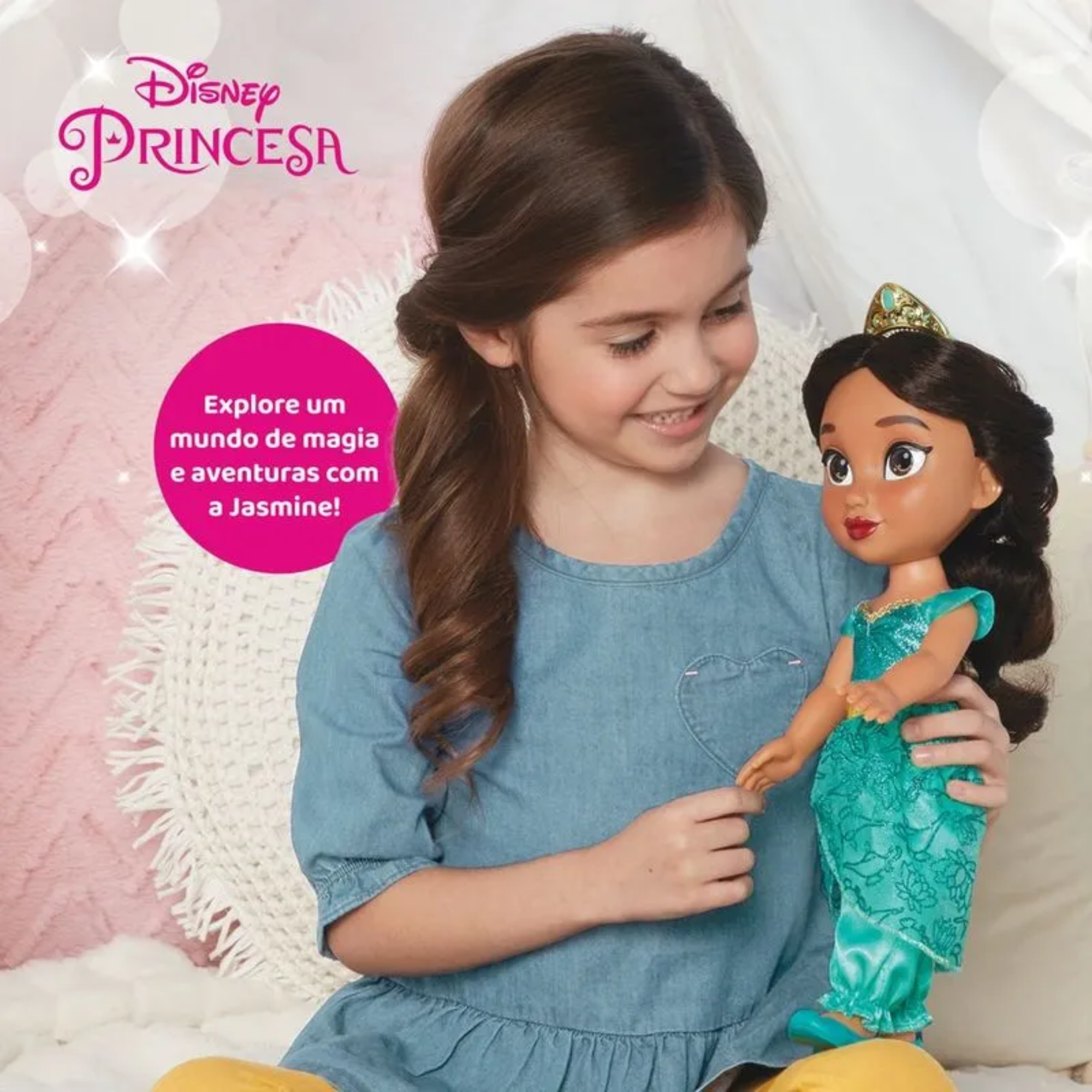 Boneca Infantil Princesa Disney Jasmine Articulada 38cm Multikids - BR2333