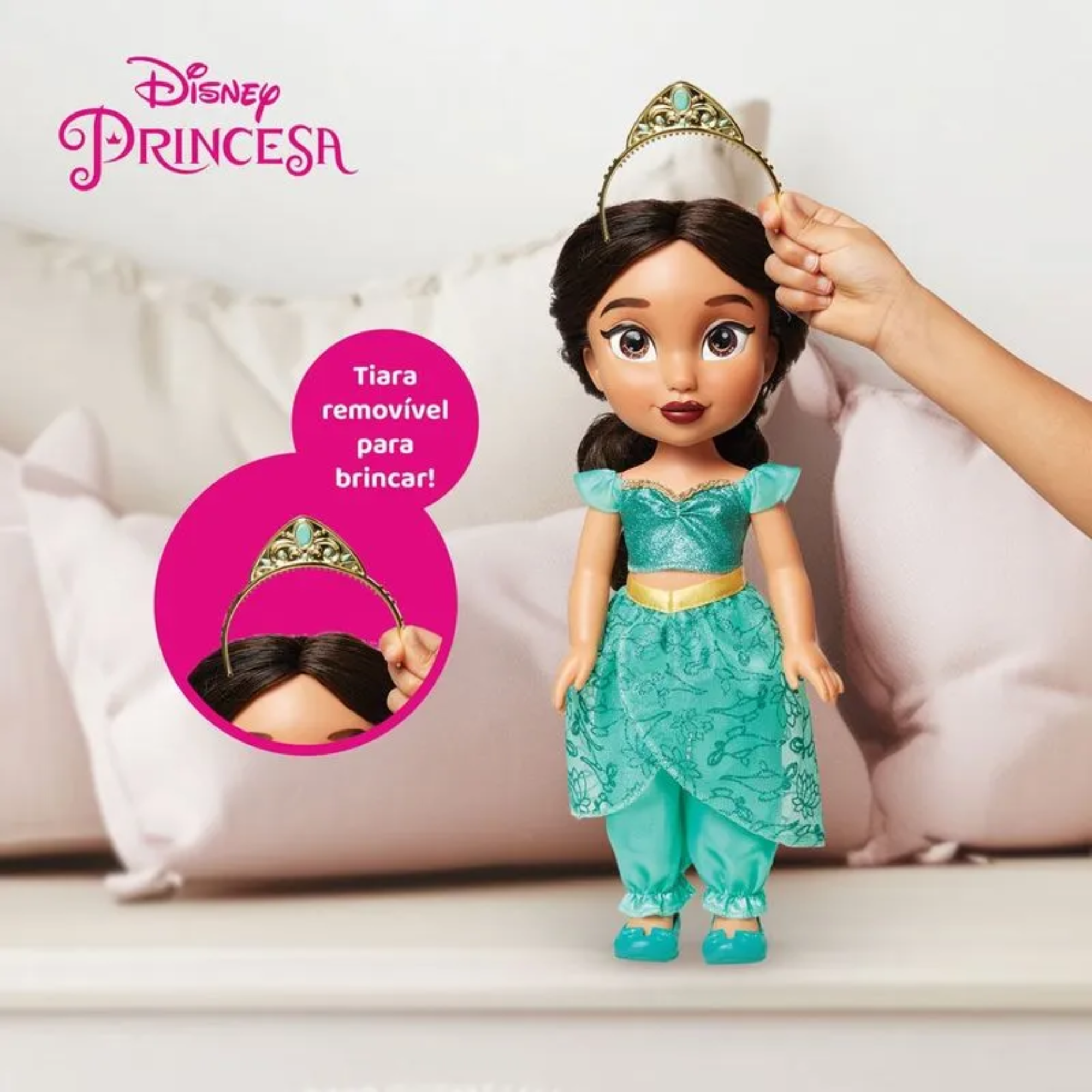 Boneca Infantil Princesa Disney Jasmine Articulada 38cm Multikids - BR2333