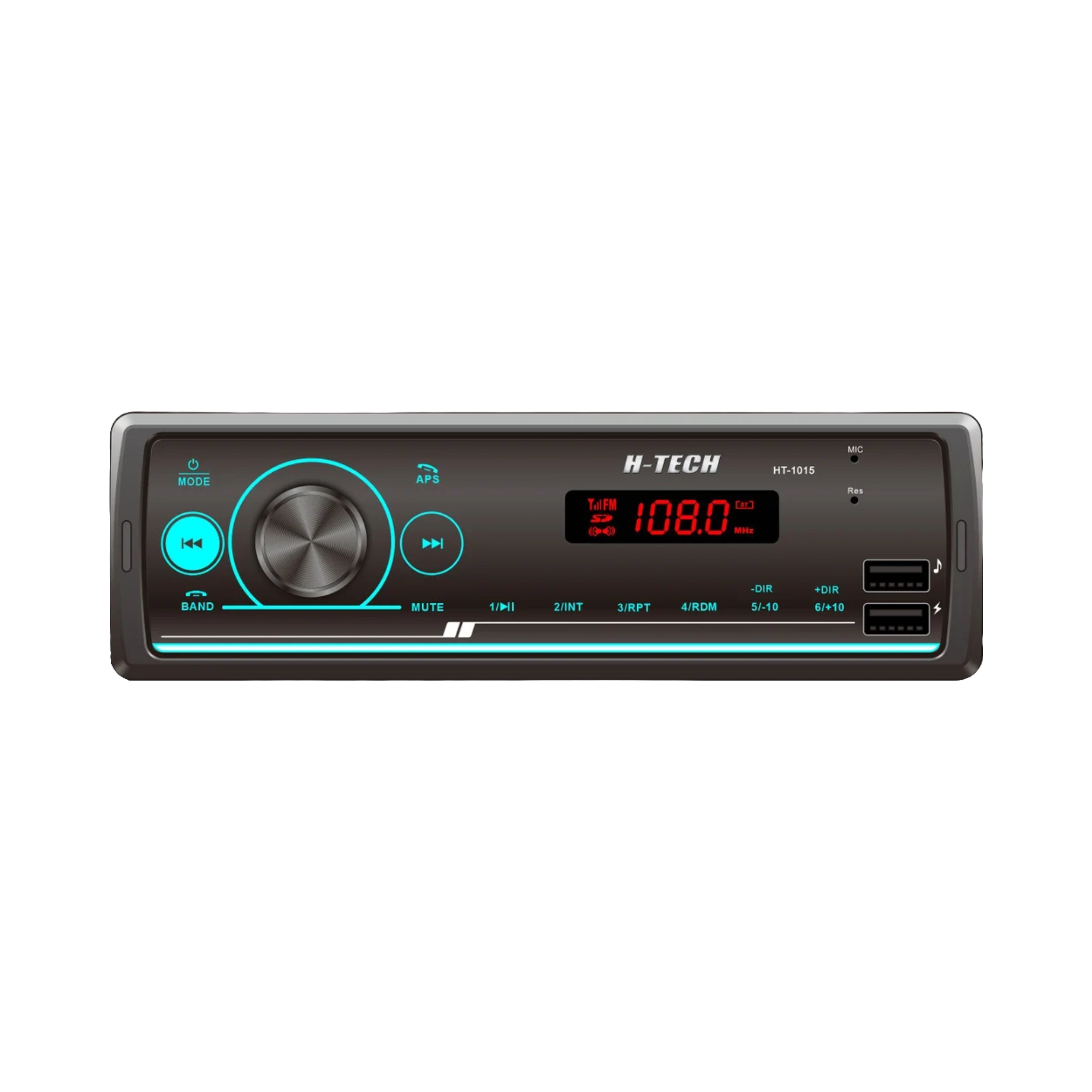 Auto Rádio MP3 4x25W RMS USB/Bluetooth Controle via App H-Tech - HT-1015