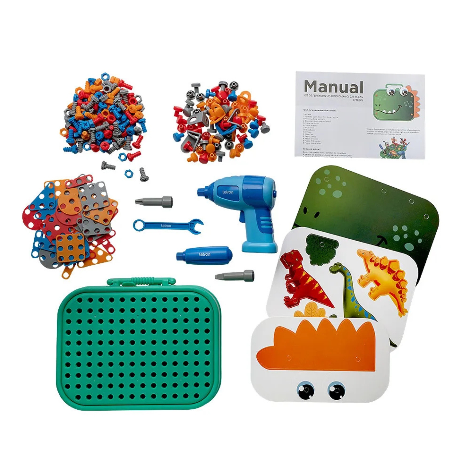 Kit de Ferramentas Dino Caixa c/ 228 peças Letron Leonora - 10502