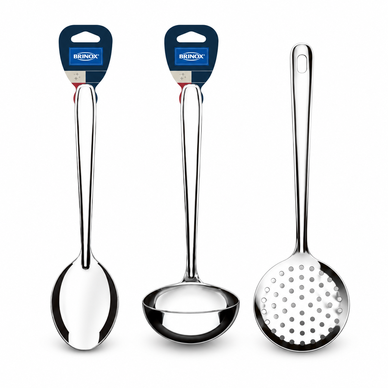 Kit 3 Utensílios de Cozinha Brinox Beli Colher Concha Espumadeira