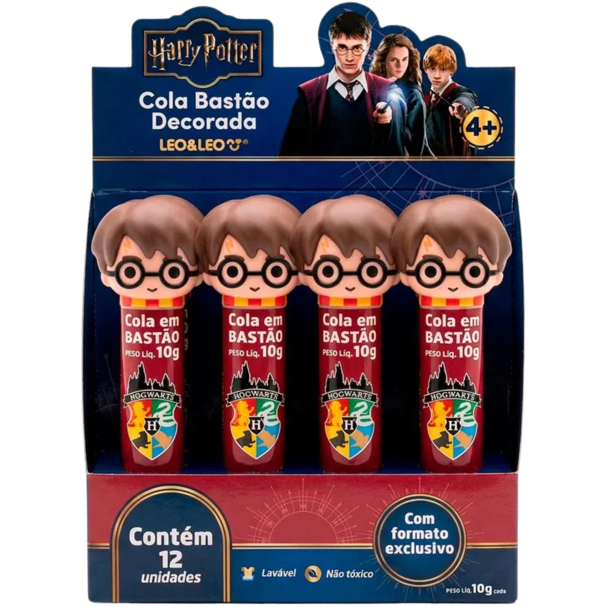 Cola Bastão Decorada Harry Potter 10g Display com 12 Unidades Escolar Leo&Leo Leonora - 10713